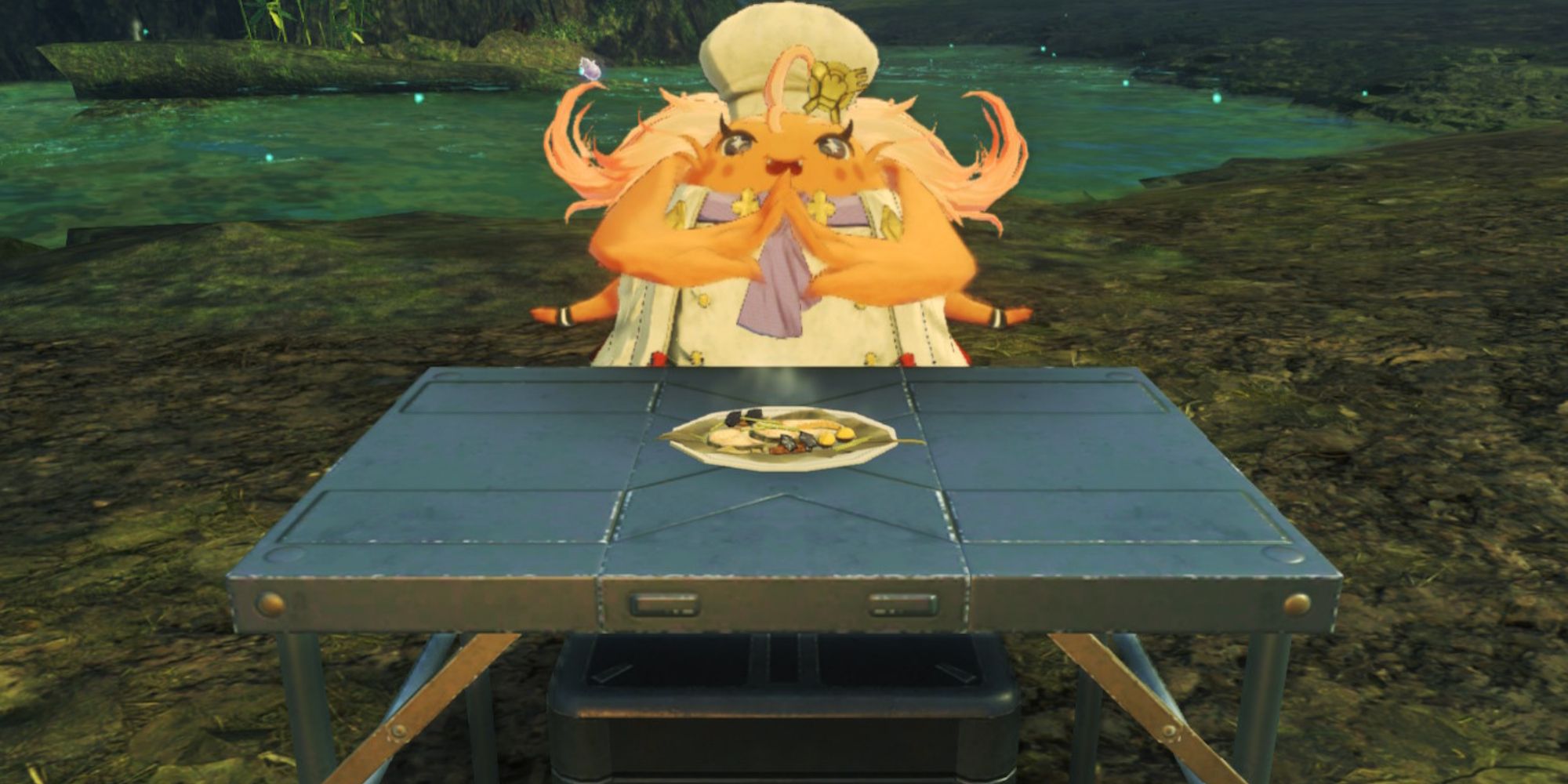 Manana Serving Squishy-Fishy Grillwrap in Xenoblade Chronicles 3.