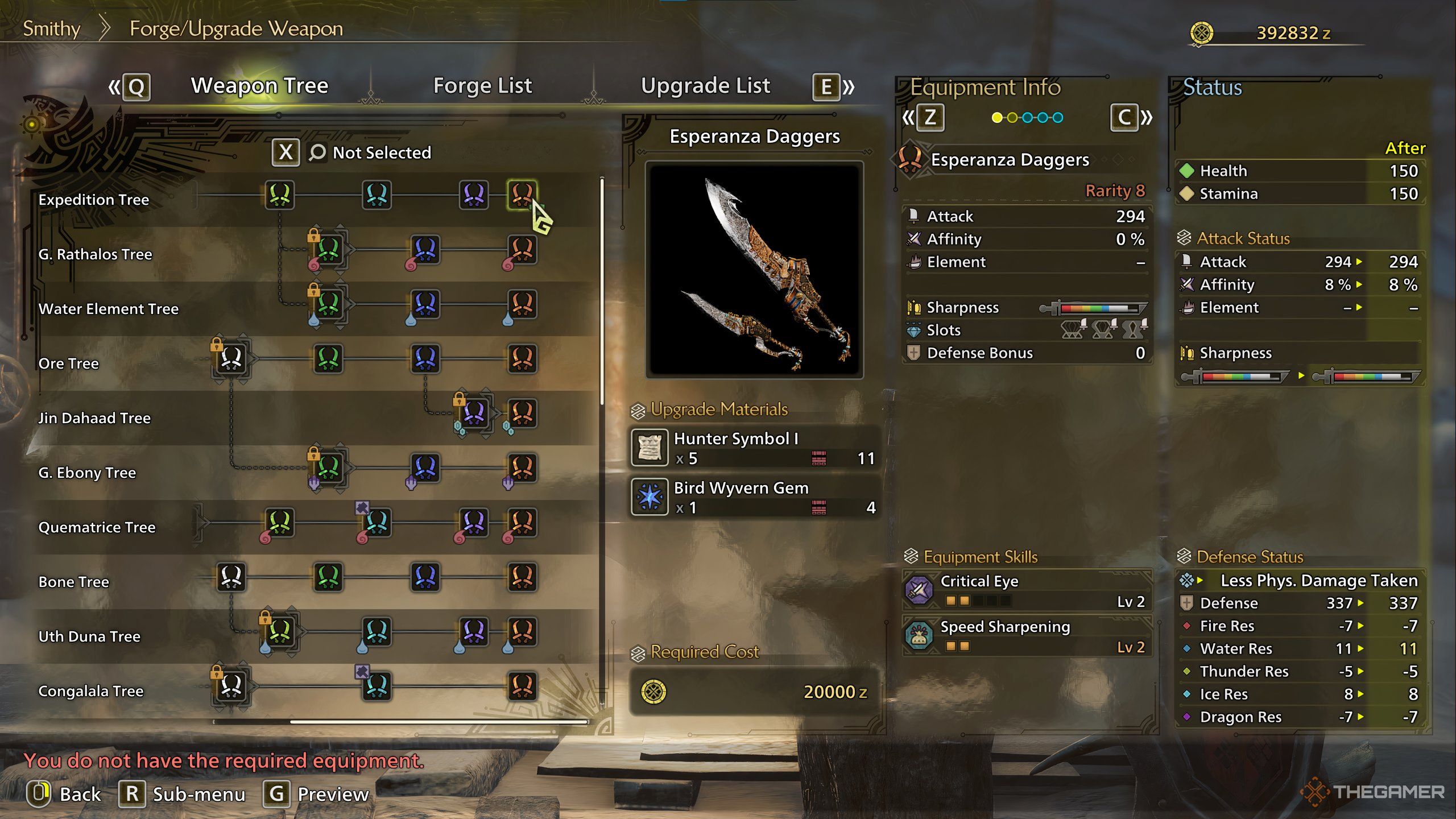 A forge preview image of the Esperanza daggers from monster hunter wilds.