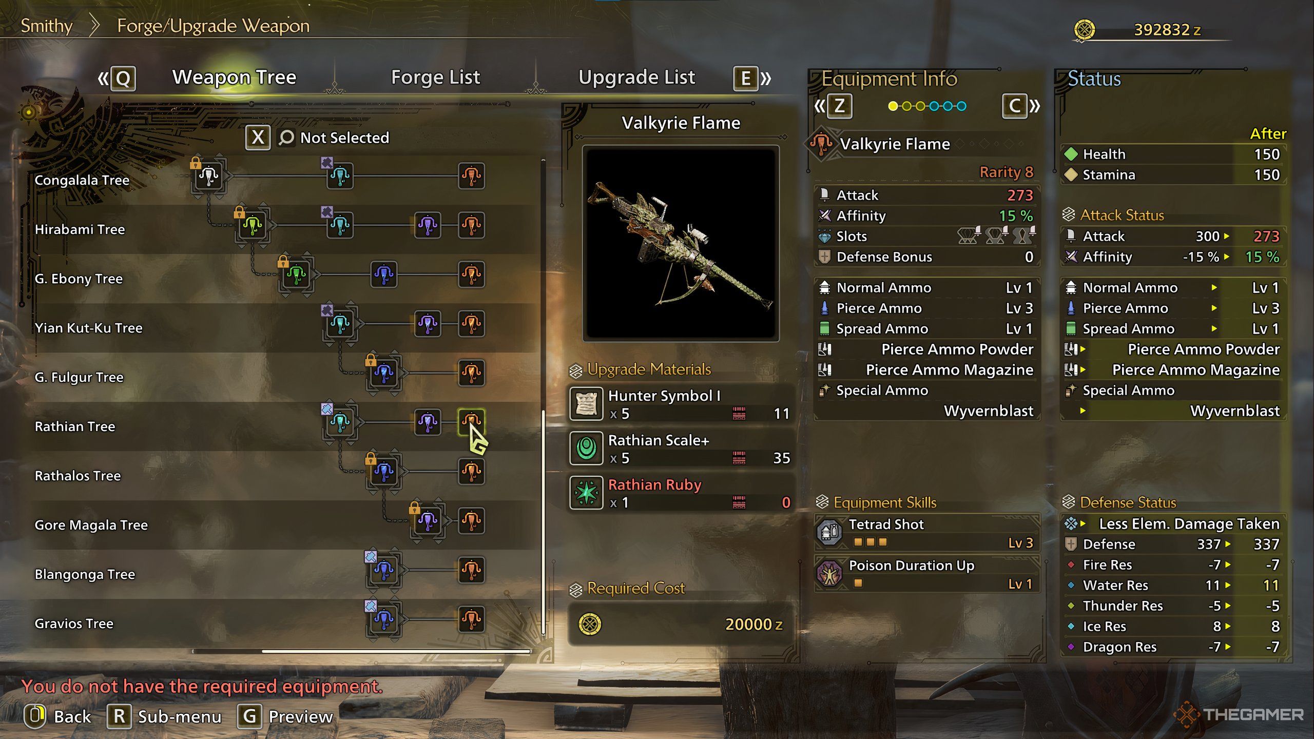 A forge preview of the valkyrie flame in monster hunter wilds.