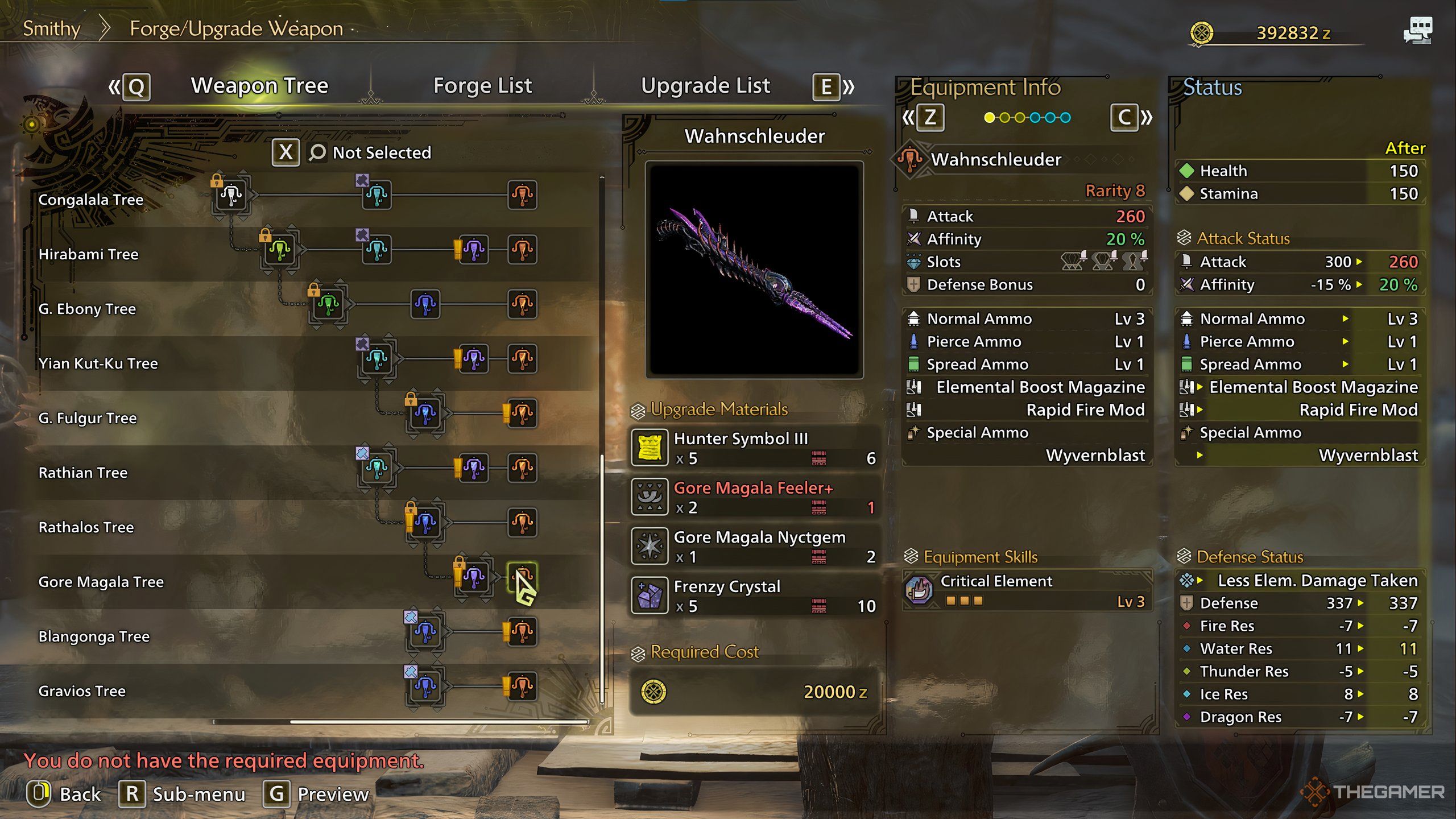 A forge preview of the wahnschleuder in monster hunter wilds.