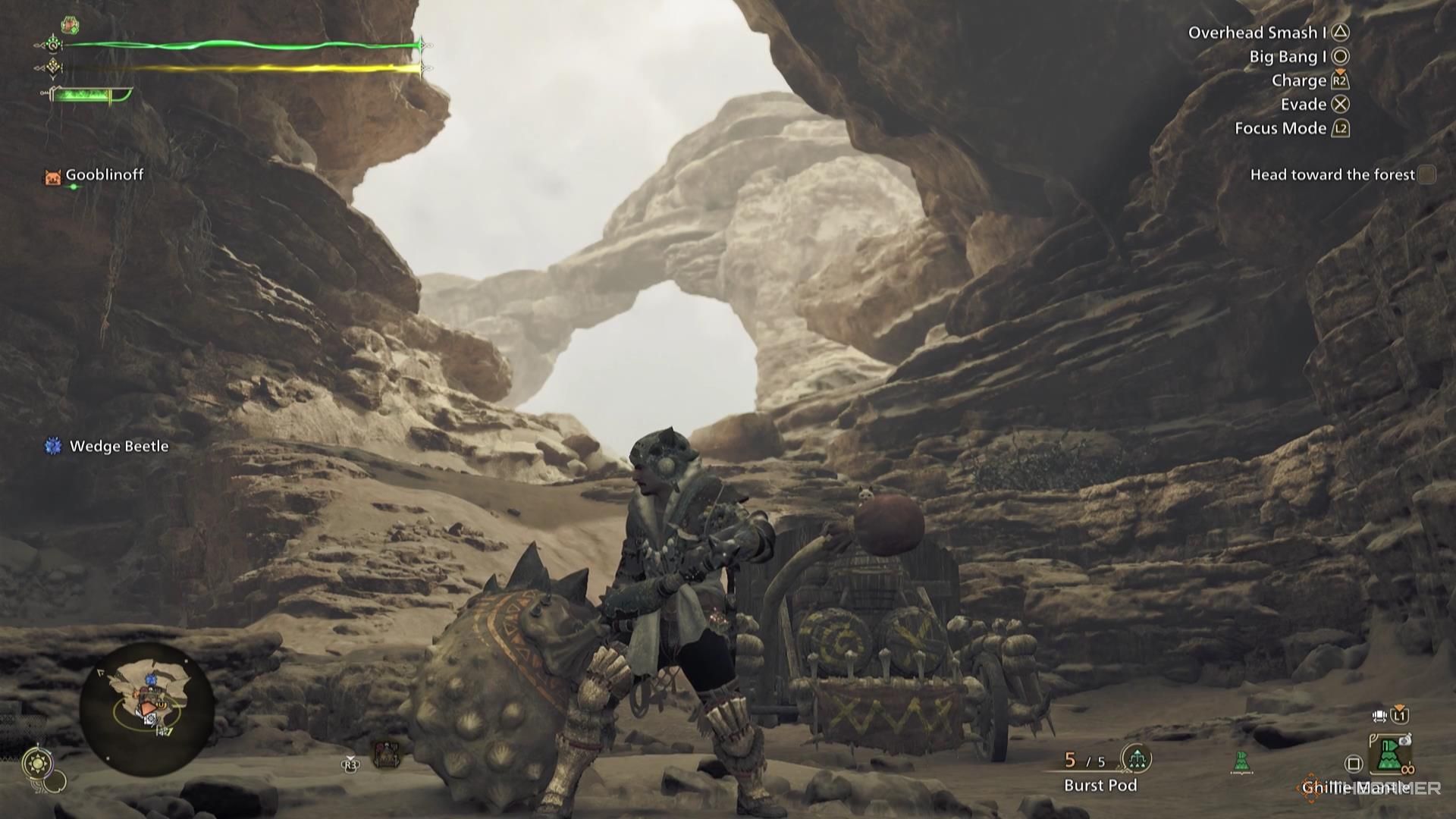 A Hunter holds a gigantic Hammer in Monster Hunter Wilds.