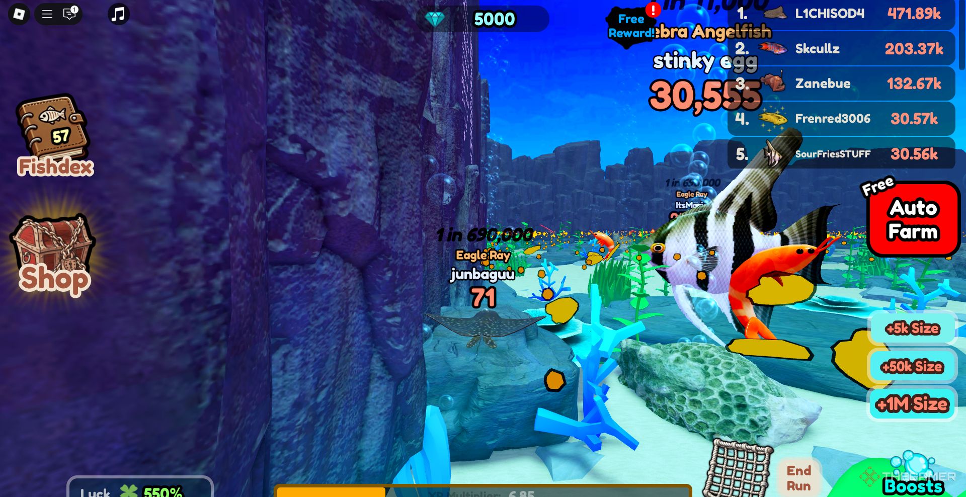 A player cornered in be Fish.