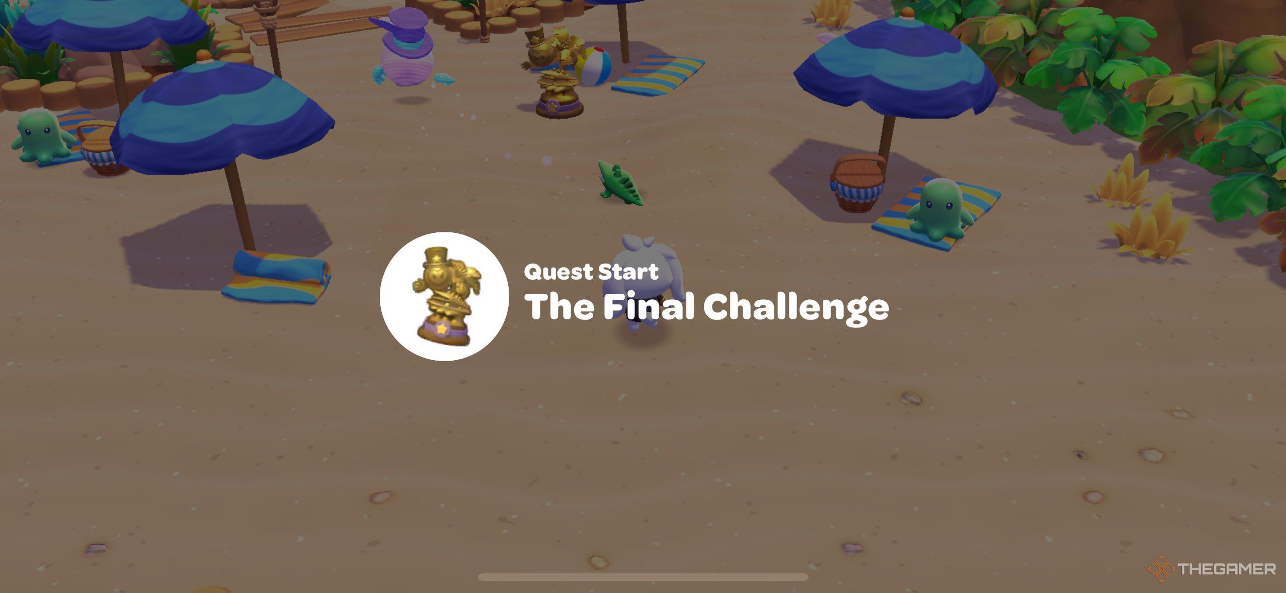 A player starting The Final Challenge in Hello Kitty Island Adventure.