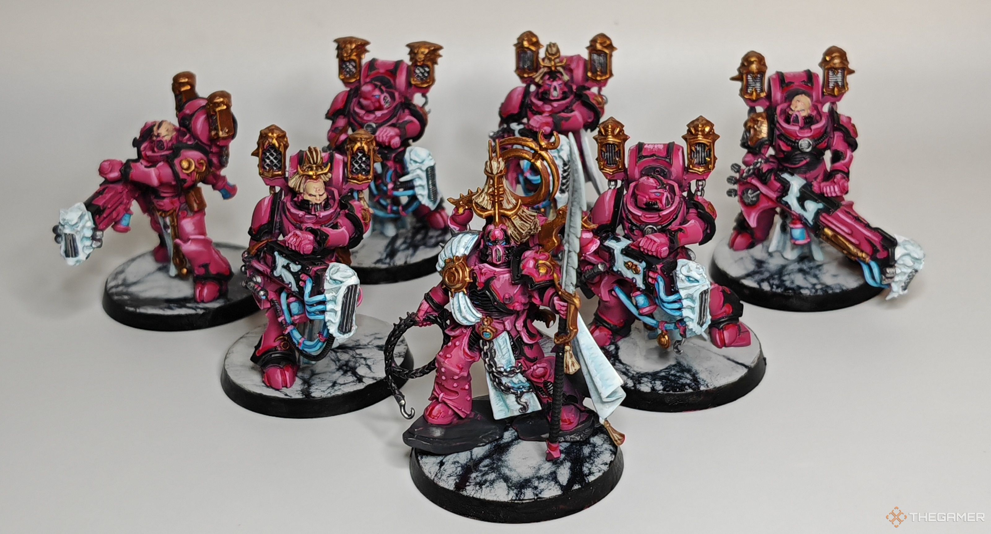 A squad of Emperor's Children Noise Marines led by a Lord Exultant for Warhammer 40K