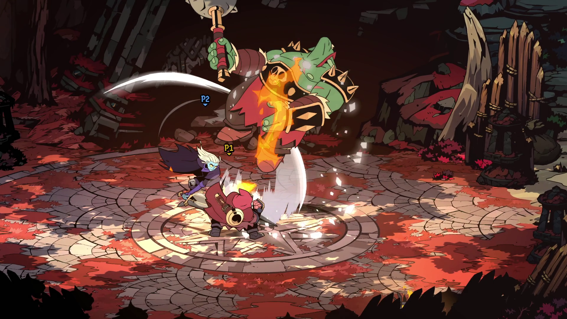 Karl and Galandra fighting in Absolum.