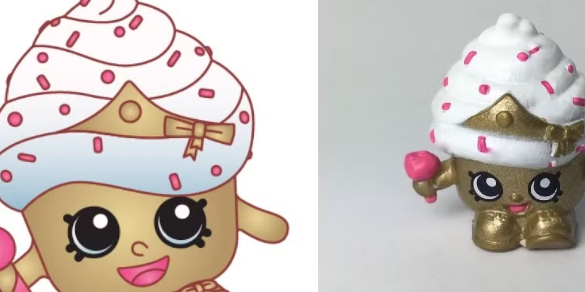 Images of the Cupcake Queen Shopkin And Concept Art.