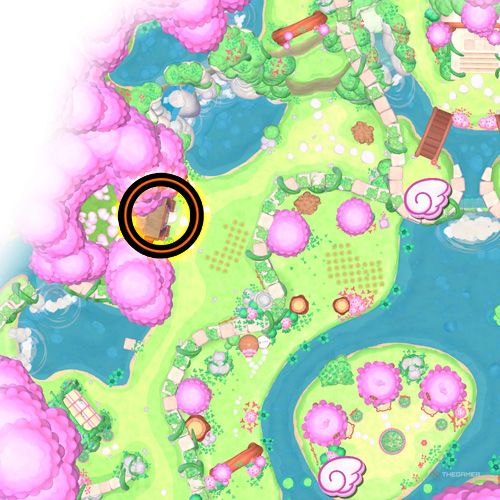 An orange circle shows the location of the third giant seed in Hello Kitty Island Adventure