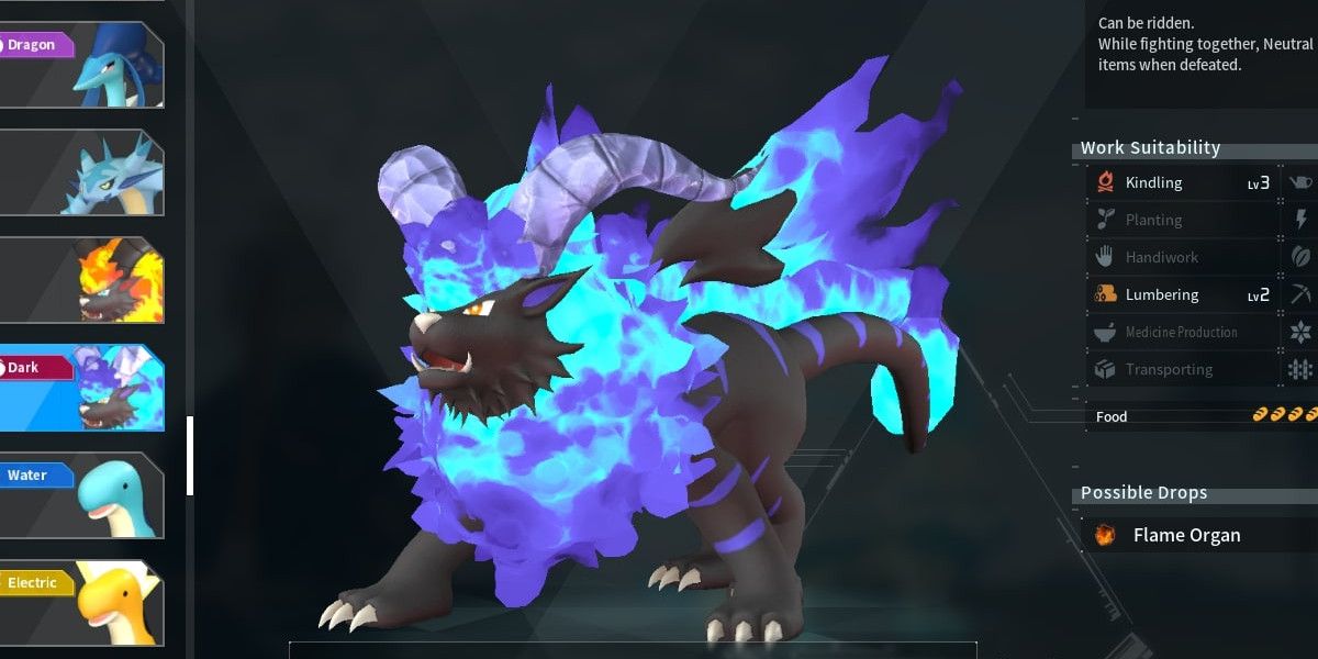 Blazehowl Noct Dark Pal Palworld