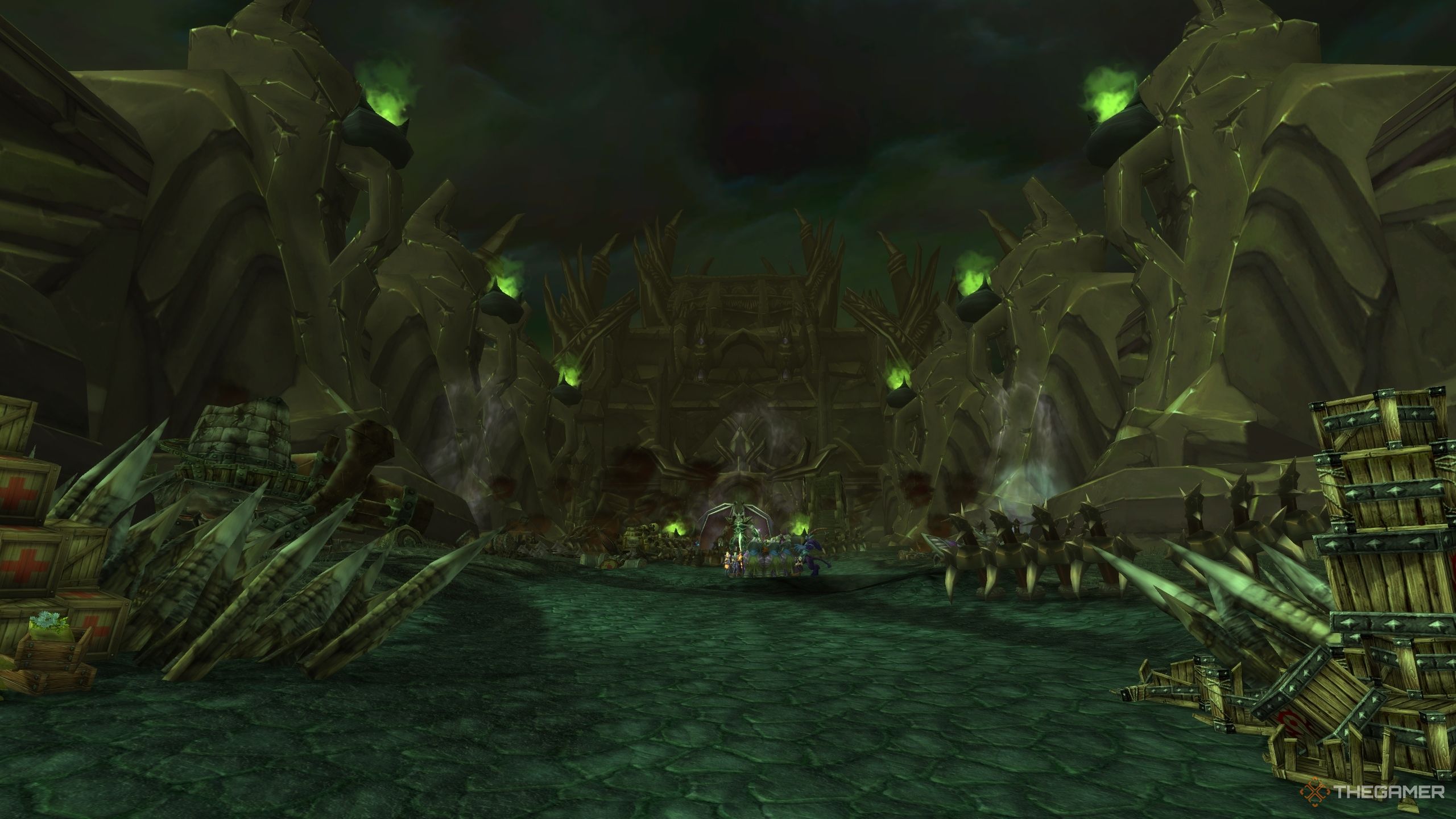 The entrance to the Black Temple raid in World of Warcraft.