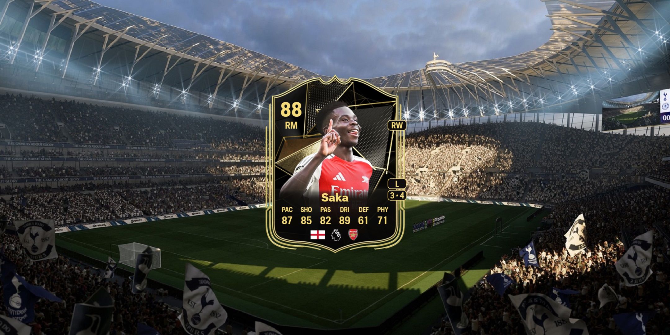 Bukayo Saka's card in EA Sports FC 25.