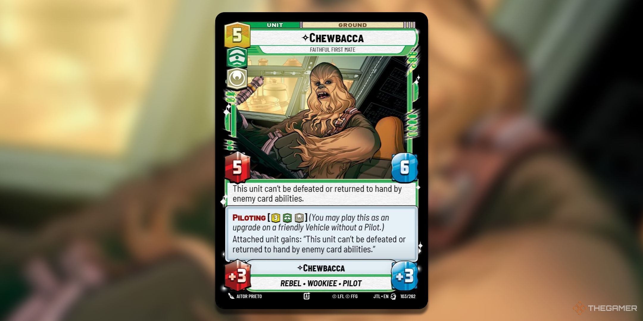 Chewbacca, Faithful First Mate Star Wars Unlimited Jump To Lightspeed Card Art.