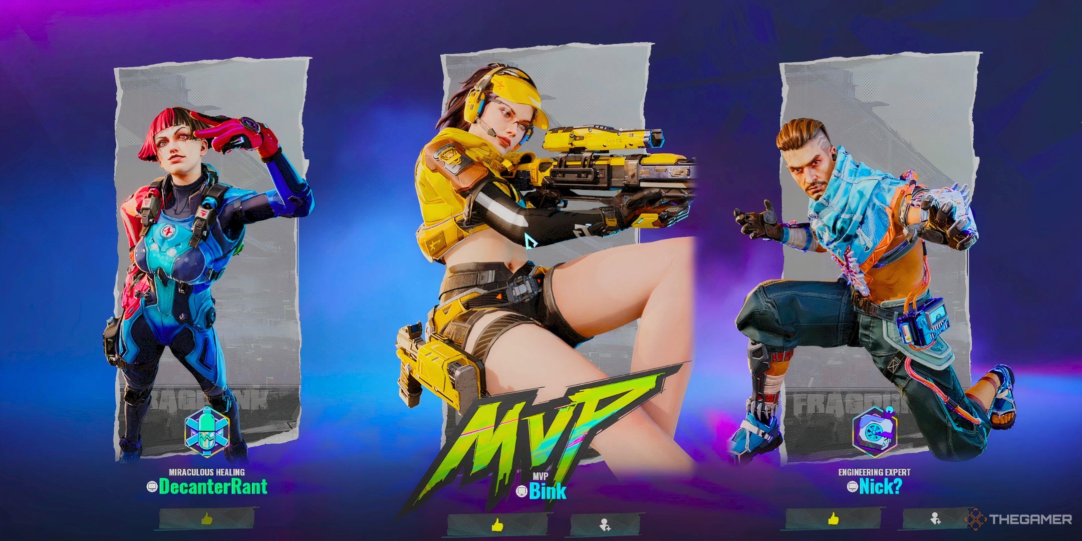 The MVP screen at the end of a match in FragPunk. 