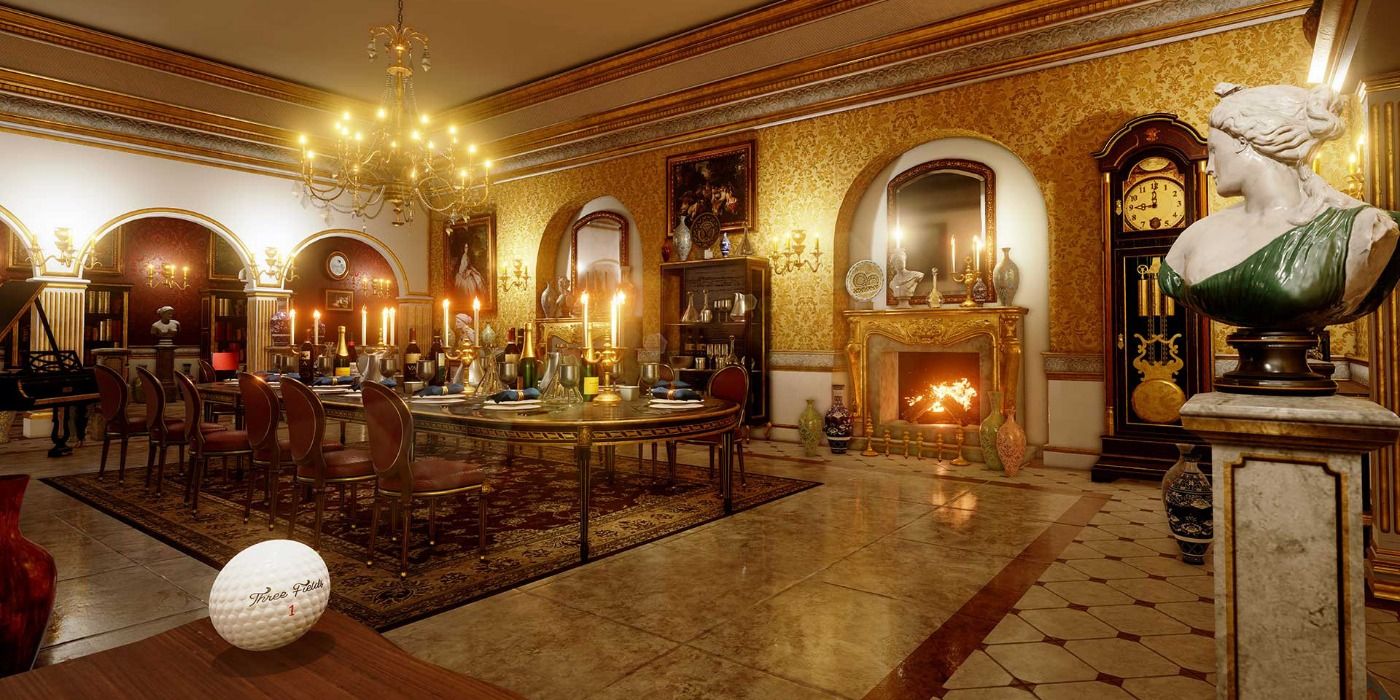 Dangerous Golf in an ornate room