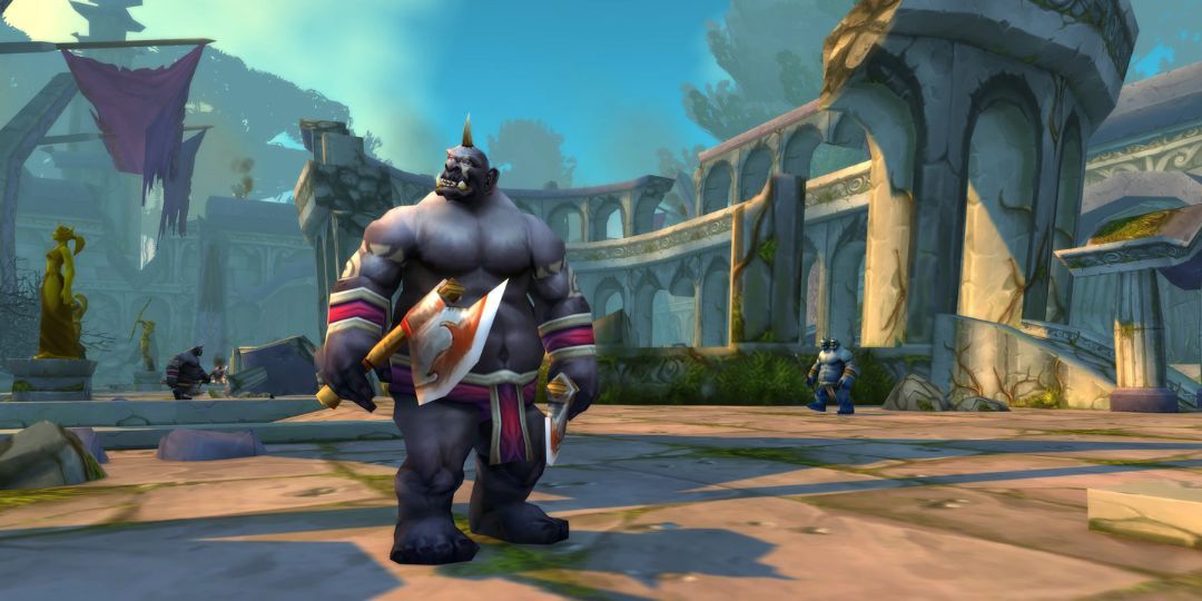 An ogre stands at the main area of Dire Maul.