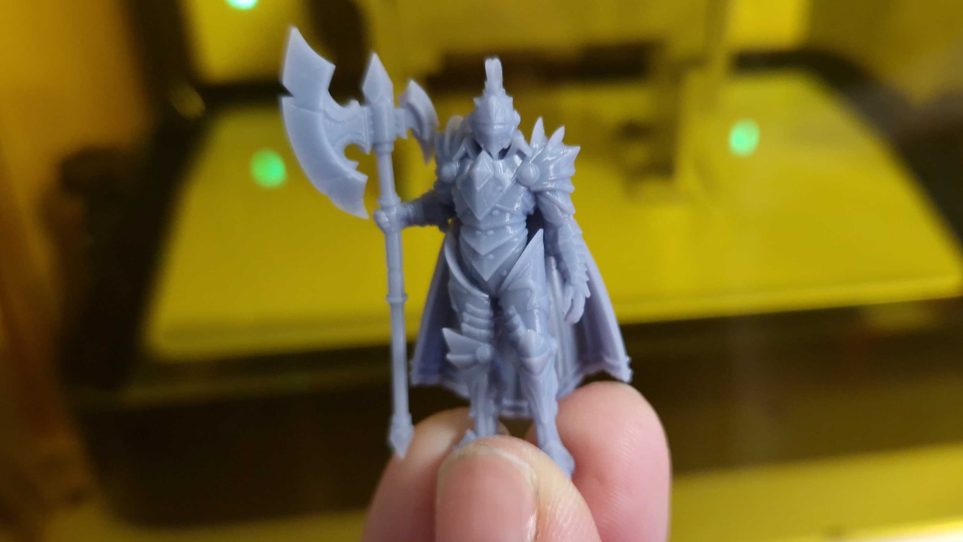 A knight by Cast n Play, as printed on an Anycubic Photon M3 Premium