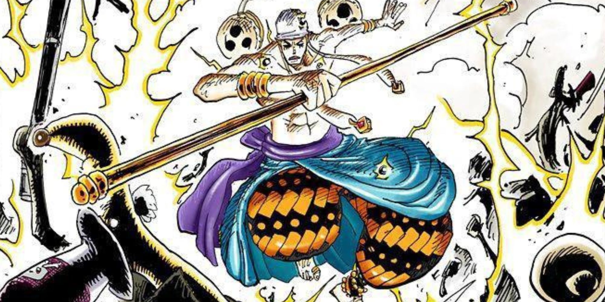 Enel defeats the Space Pirates on the moon