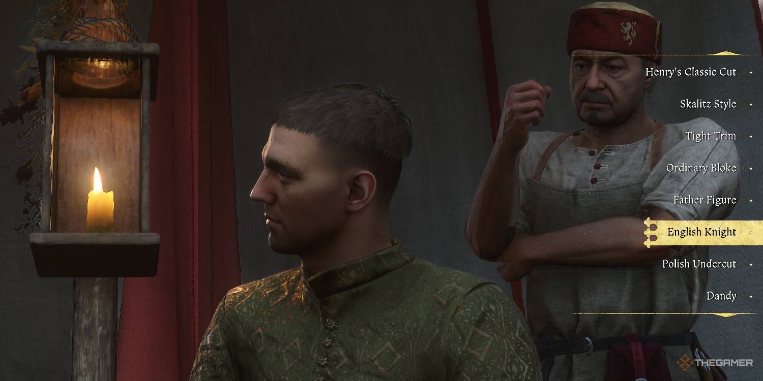 English Knight displayed in the barber menu in Kingdom Come Deliverance 2.