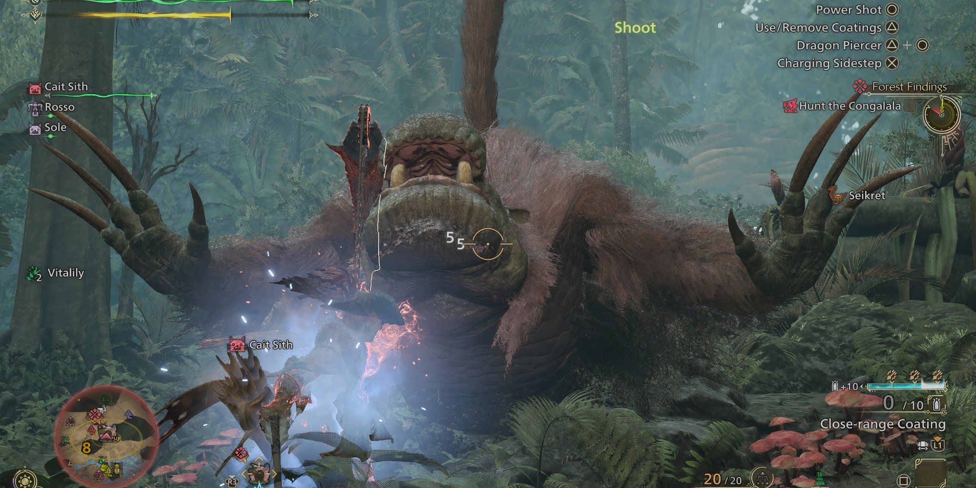 Fighting Congalala with A.I. allies in Monster Hunter Wilds