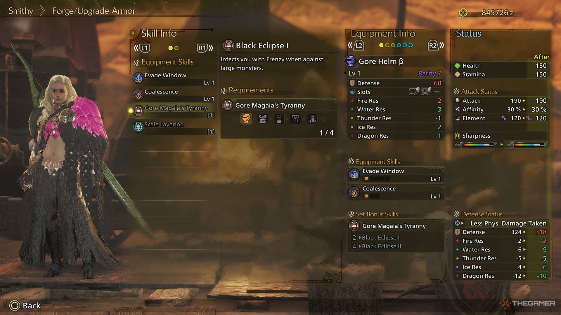 Gore Magala's Tyranny buff display in Monster Hunter Wilds.