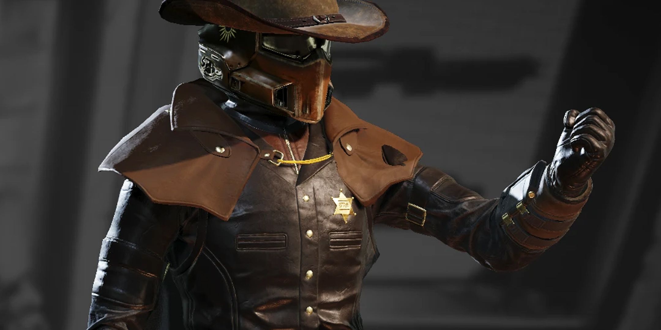 Helldivers 2 soldier in a cowboy outfit.