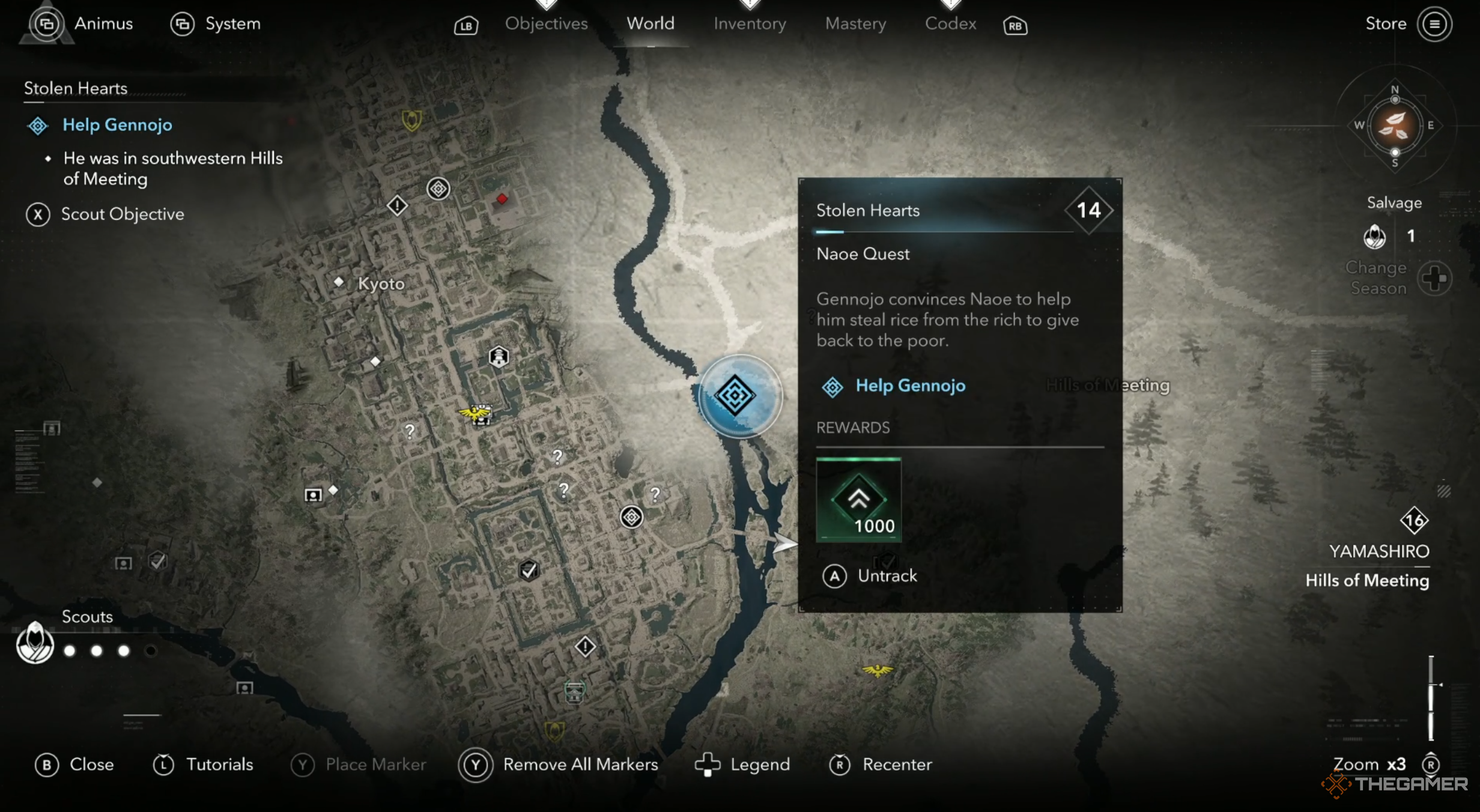 Where to find Gennojo in Stolen Hearts, Assassin's Creed Shadows.