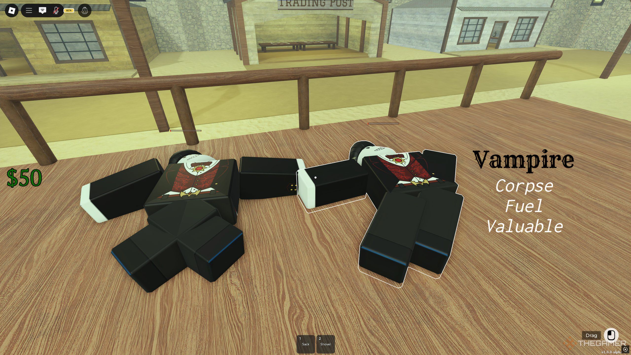 Vampire Corpses holding hands on the train in Dead Rails on Roblox.