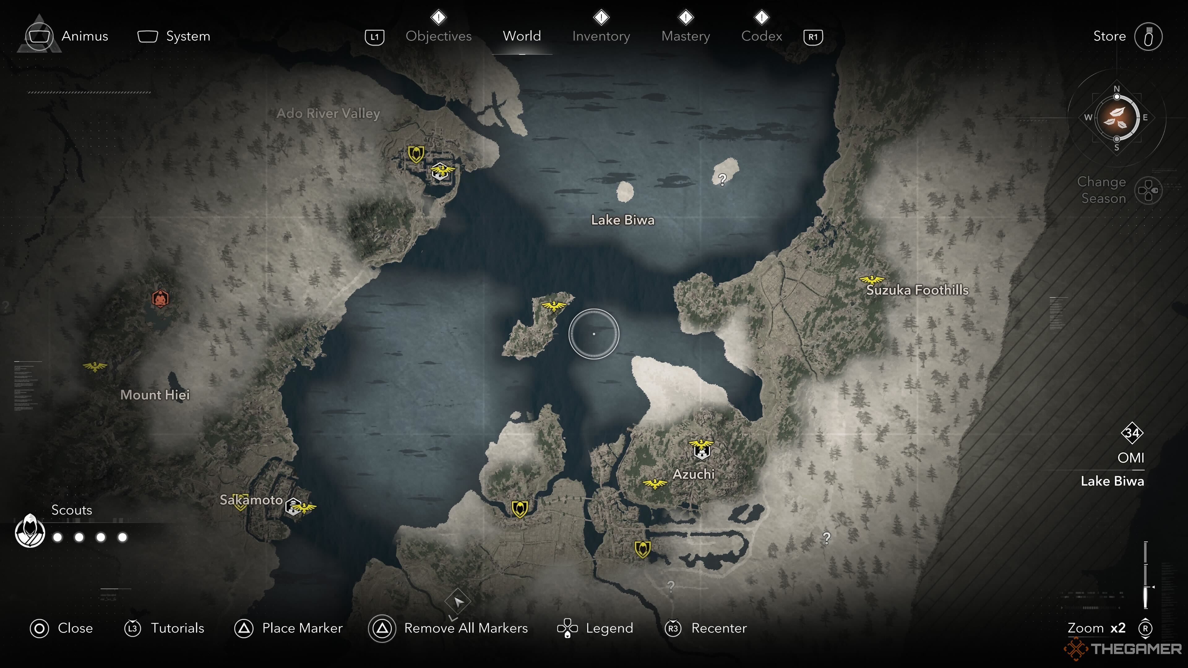 The location of the Cat Island, Okishima, in Assassin's Creed Shadows.