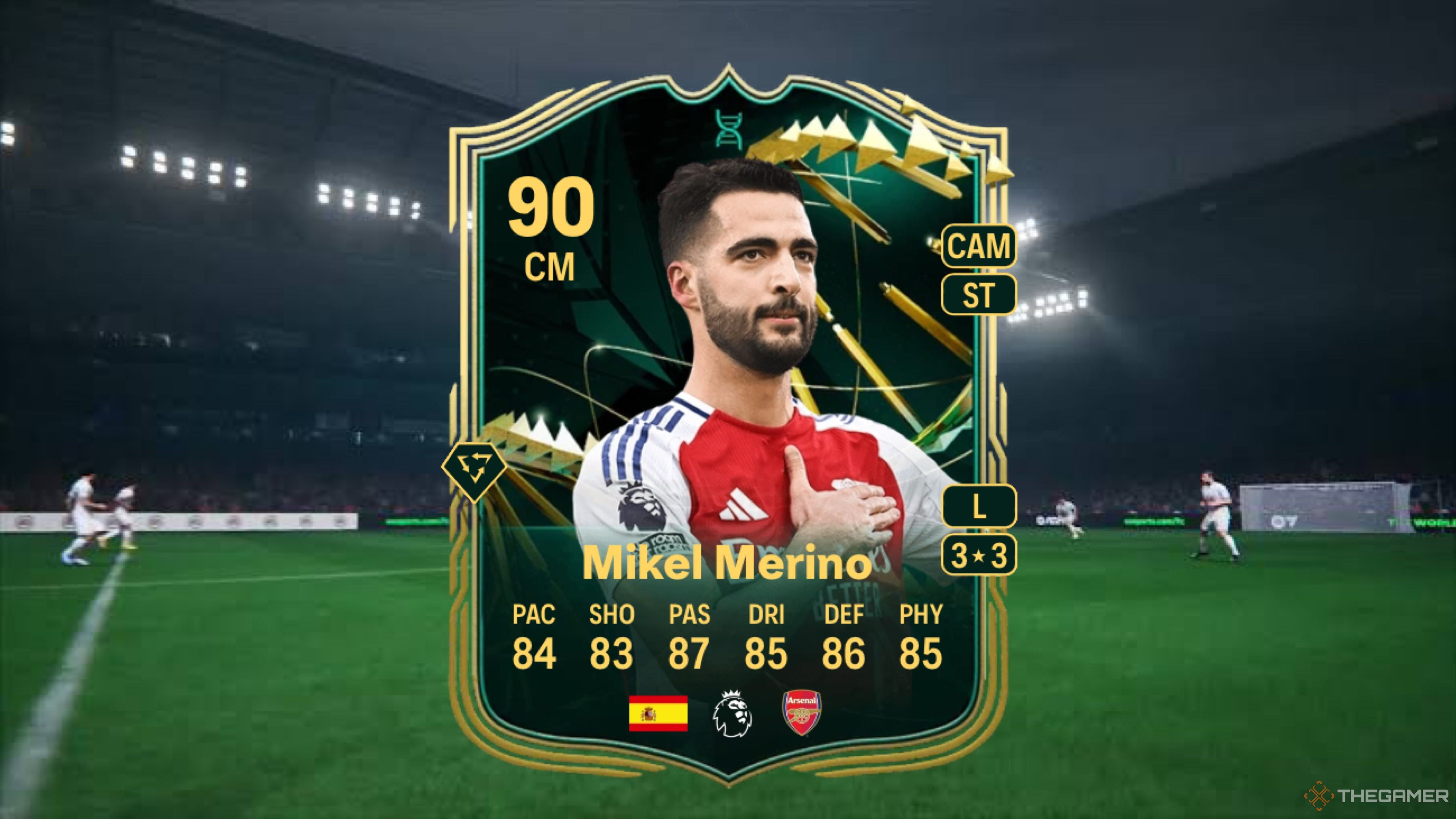 Image showing Merino card against a faded pitch background.
