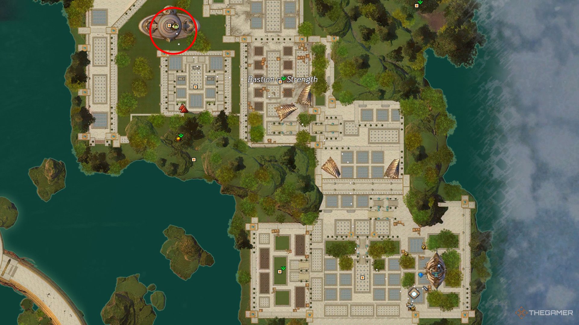 The map showing the location of Mabon's Tower Mastery Insight in Guild Wars 2.