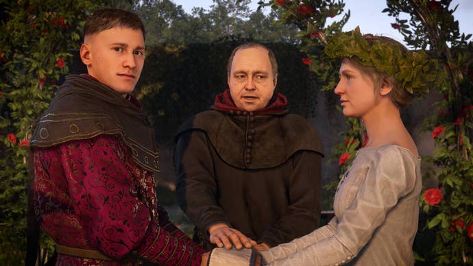 A couple getting married in Kingdom Come Deliverance 2.