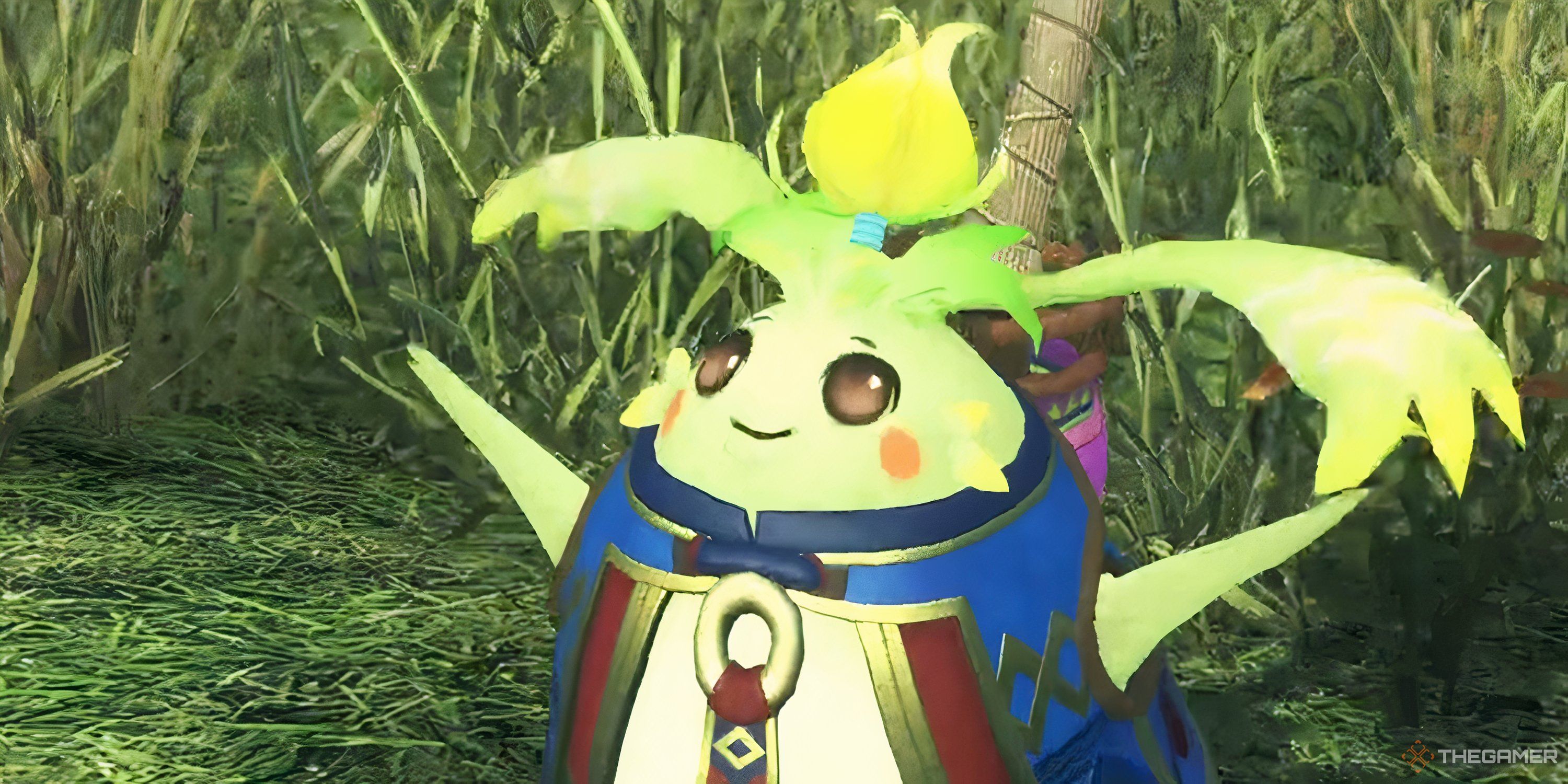 Kino with his arms spread wide in Xenoblade Chronicles Future Connected.