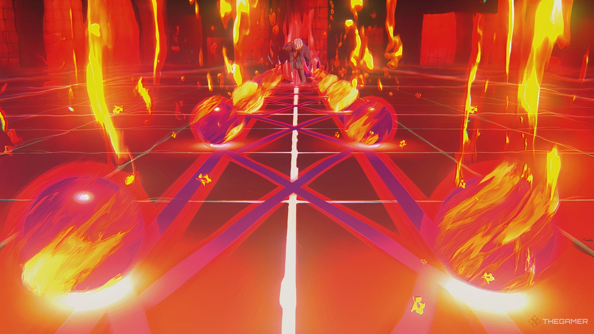 Kisuke Urahara summoning a mat of fire in Bleach Rebirth of Souls.