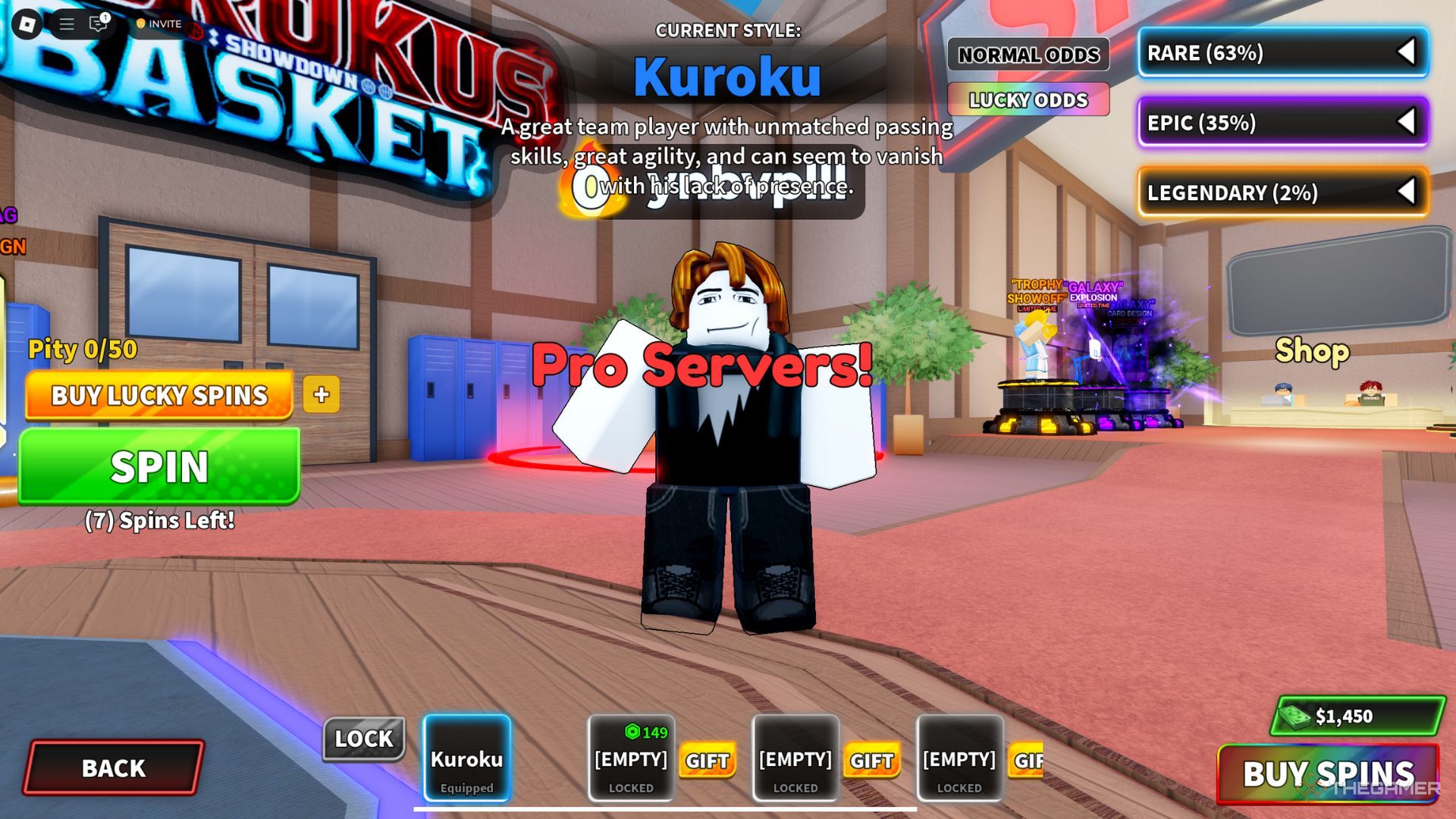 The player character received Kuroku style in the main lobby in Basketball Showdown.