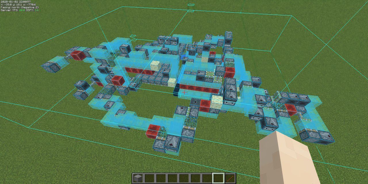 Using the Litematica shematics for a redstone build in Minecraft
