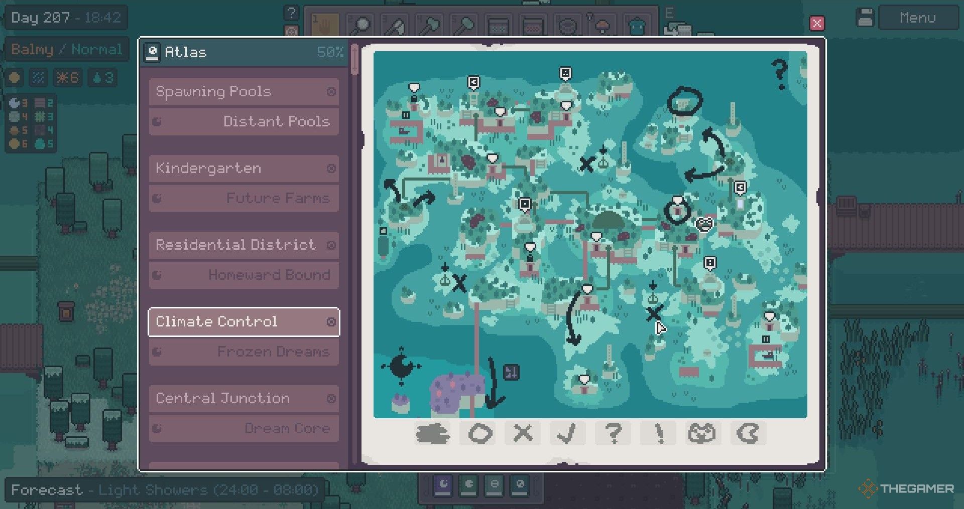Location of the frozen sensors in Mudborne.