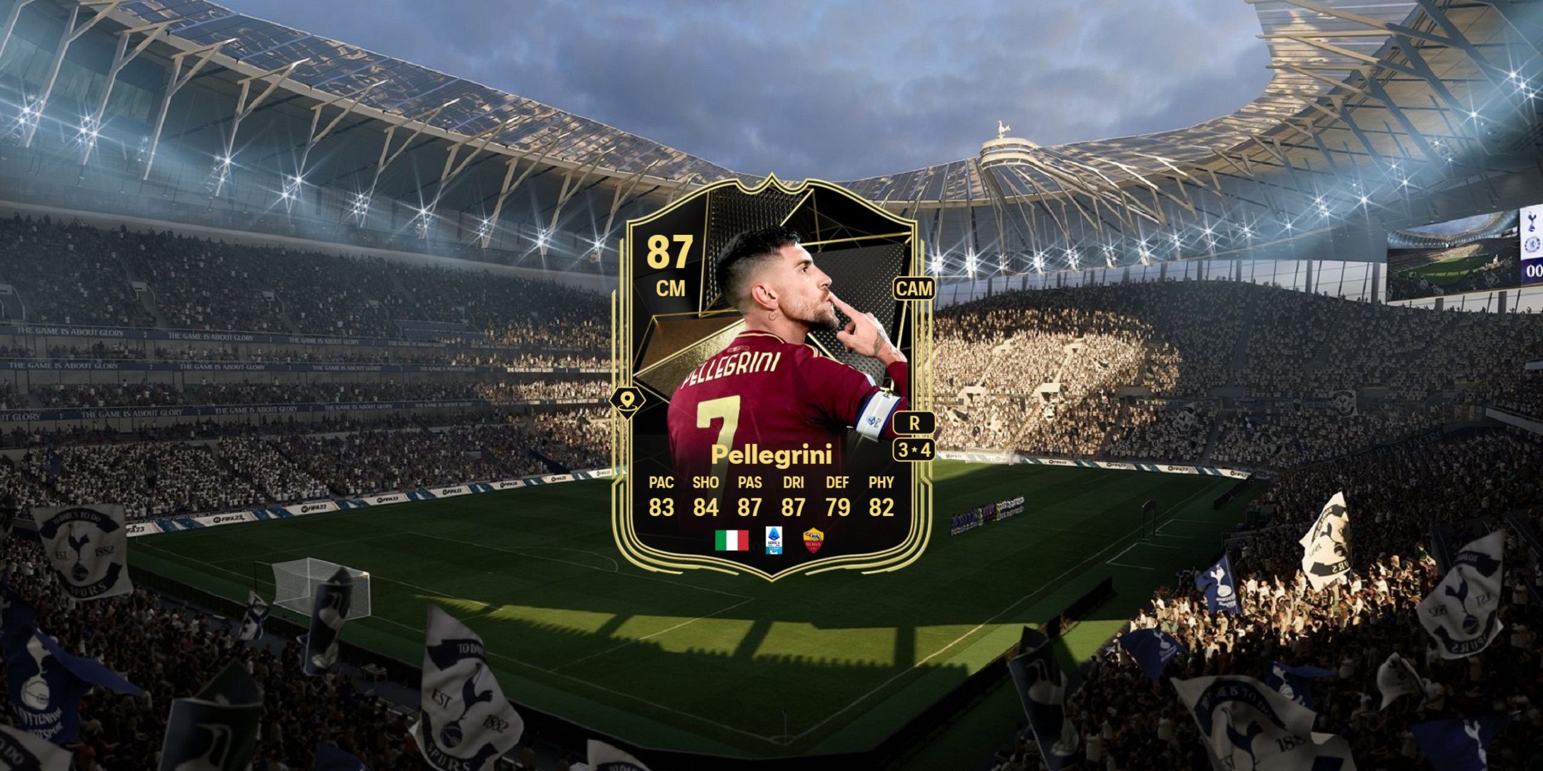 Lorenzo Pellegrini's card in EA Sports FC 25.