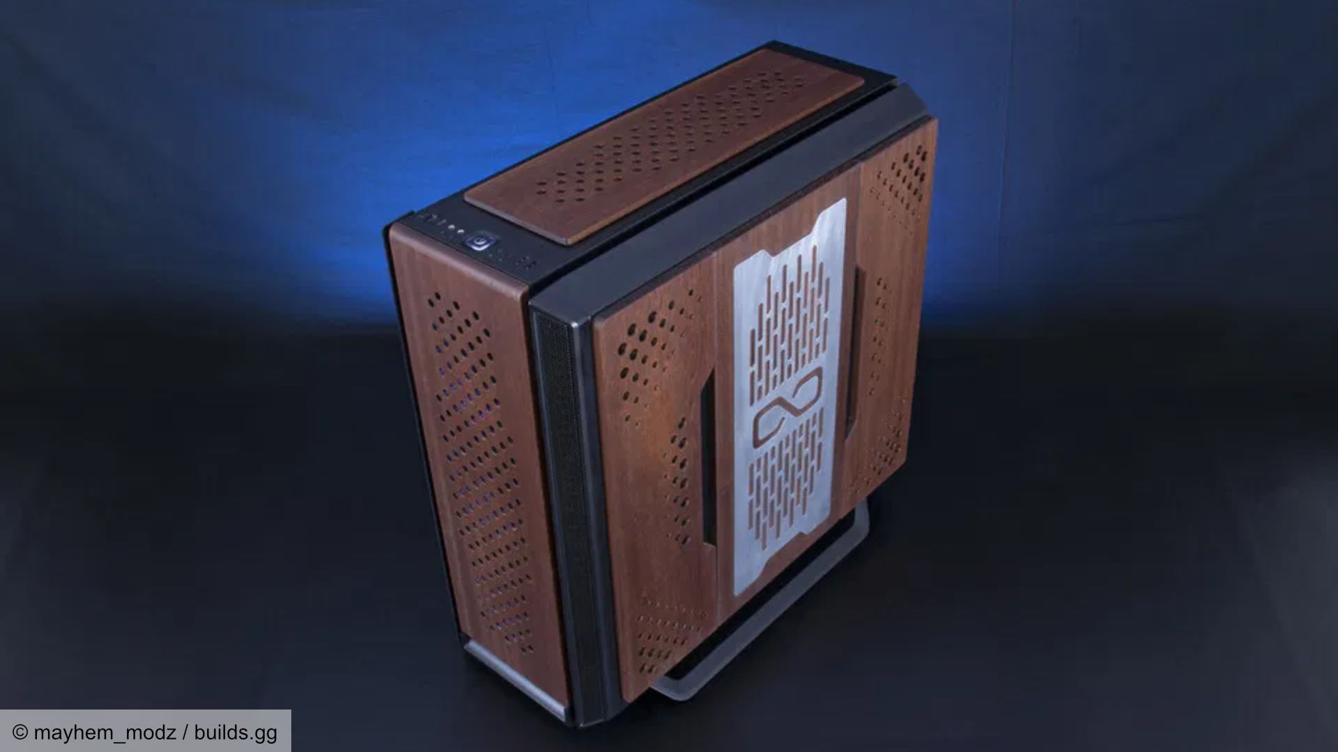 Top and back view of the mahogany gaming PC