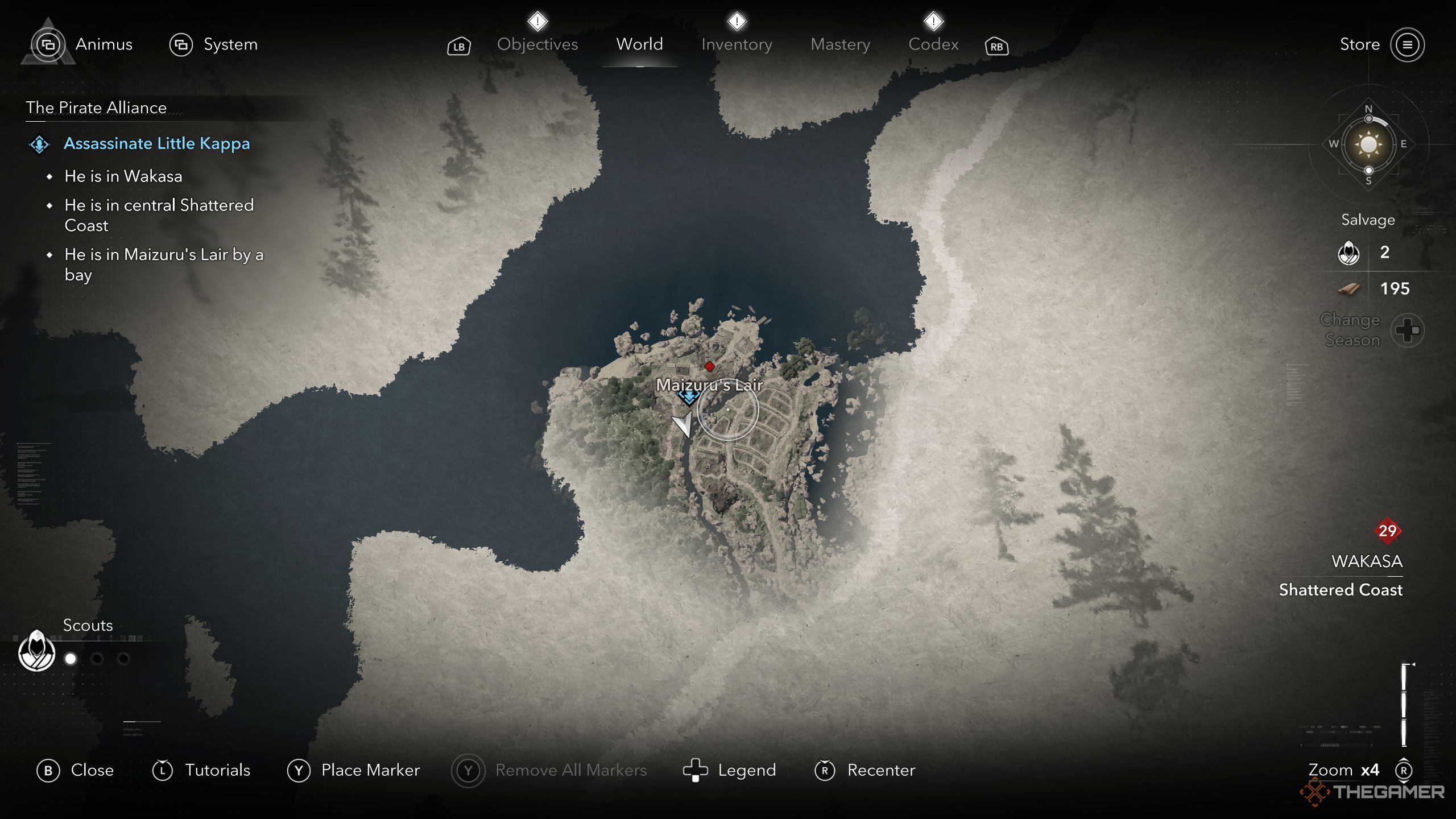 Maizuru's Lair location on the map in AC Shadows.