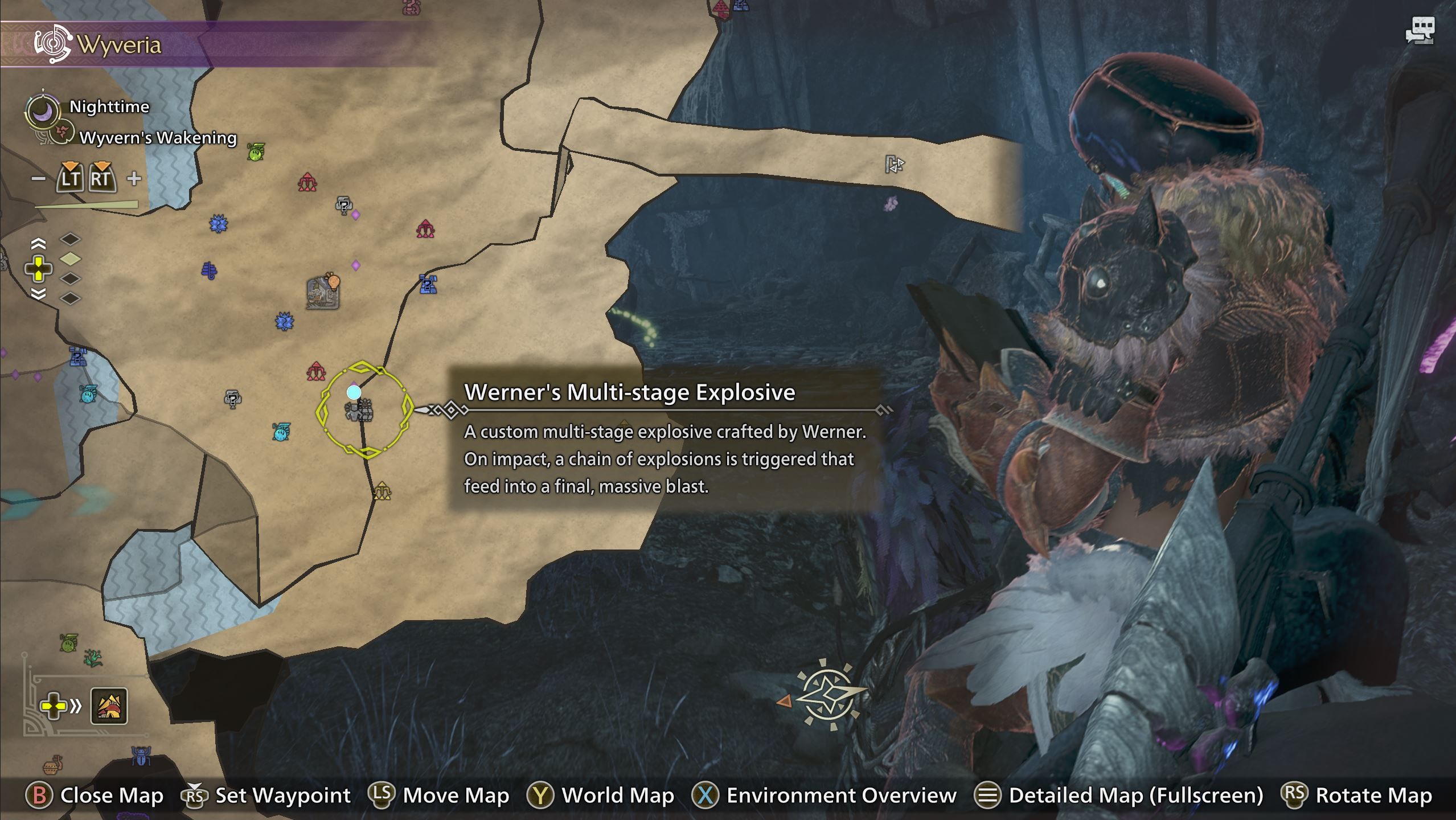 Werner's map marker in Monster Hunter Wilds