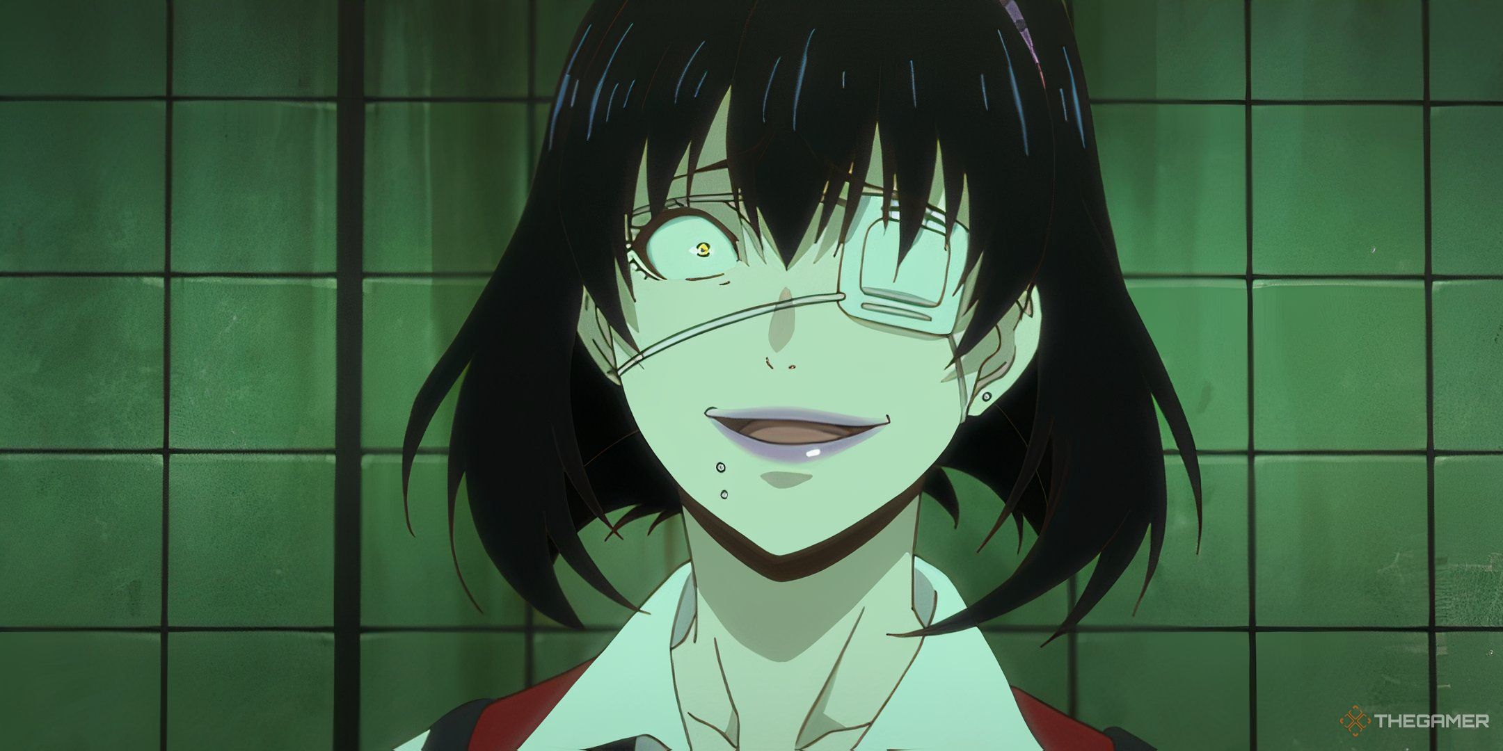 Midari Ikishima from Kakegurui. Screenshot taken from season one, episode six.