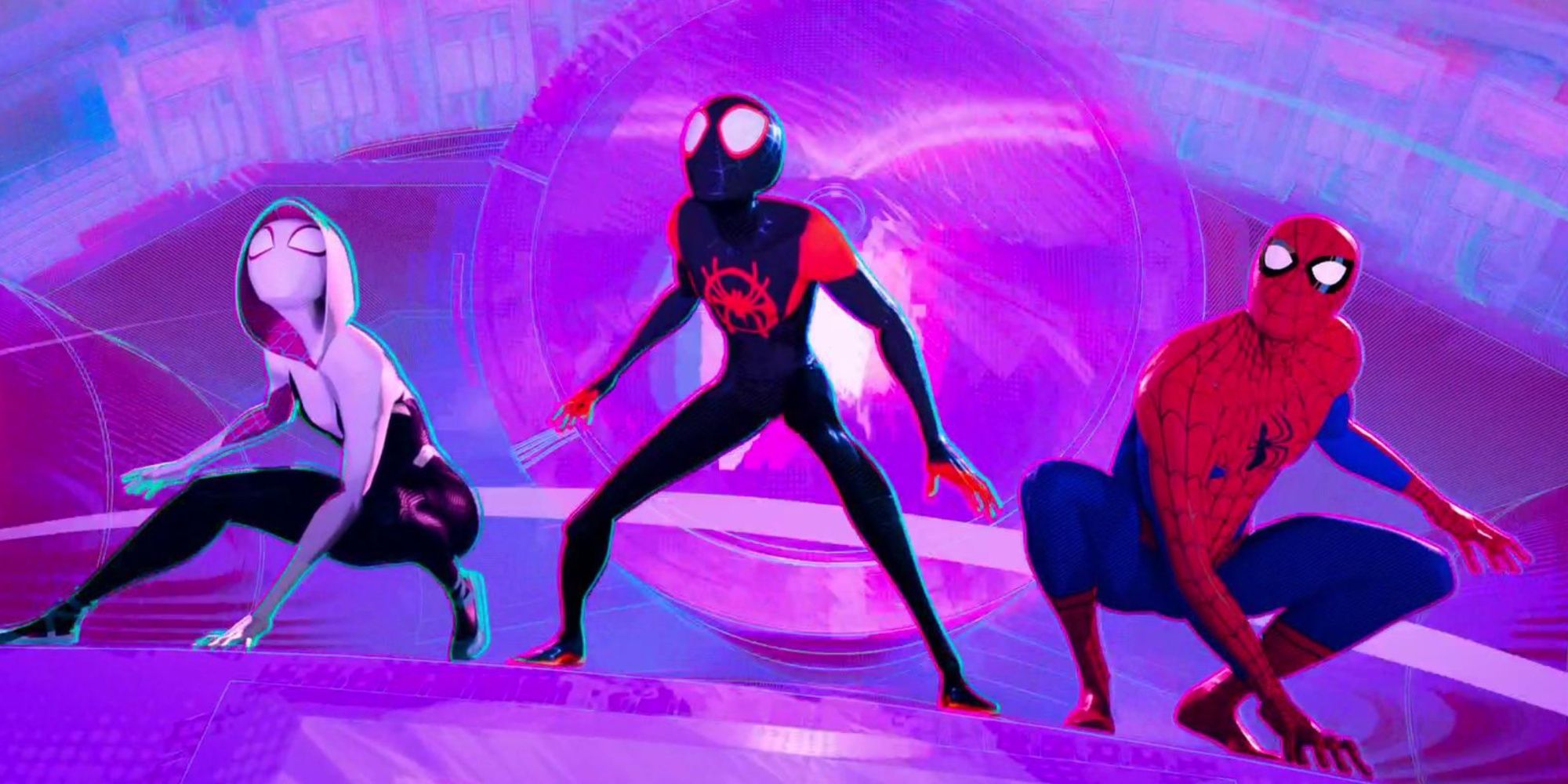 Gwen, Miles, and Peter in Into the Spider-verse.
