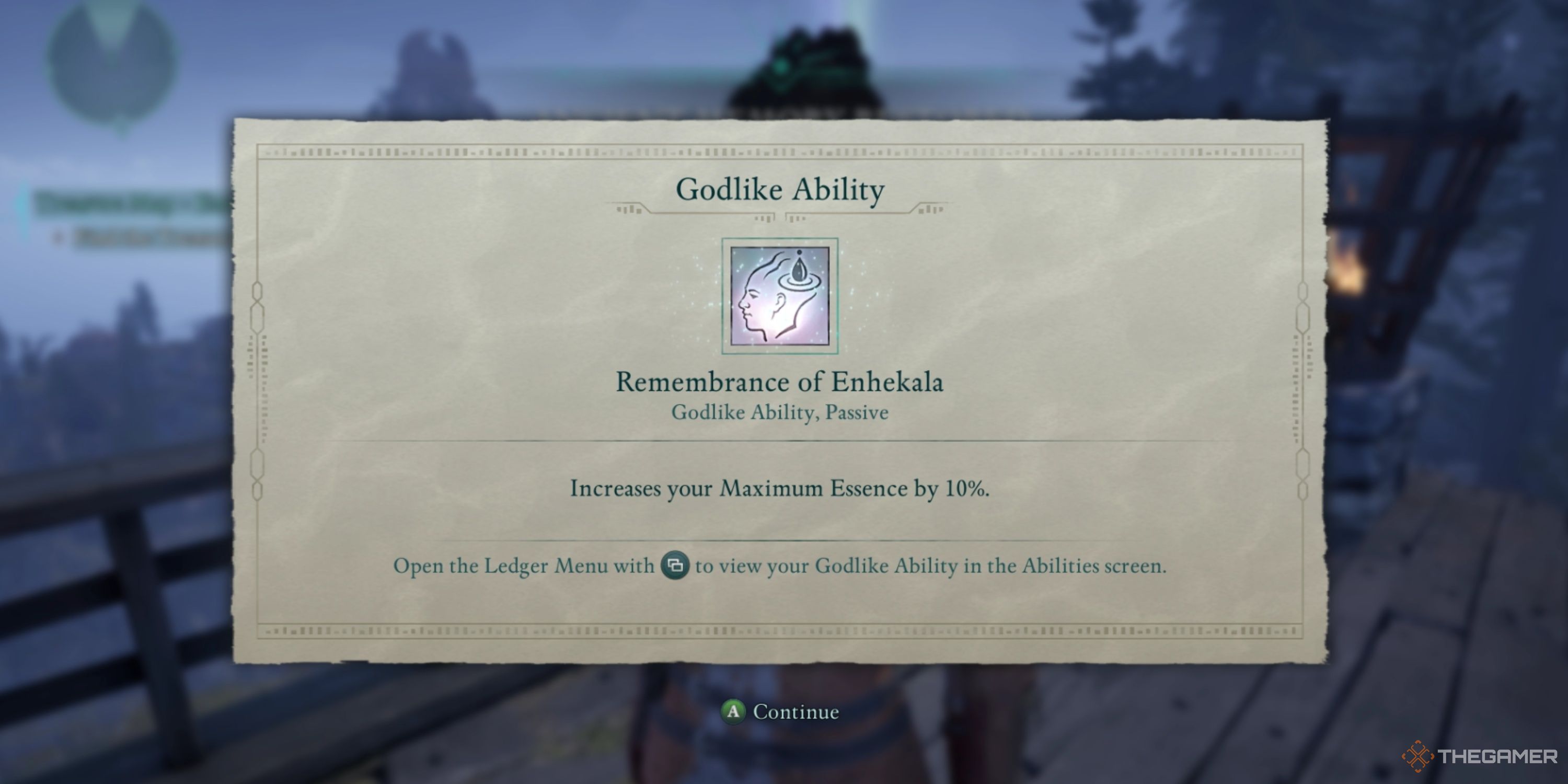 A screenshot of gaining the Remembrance of Enhekala.