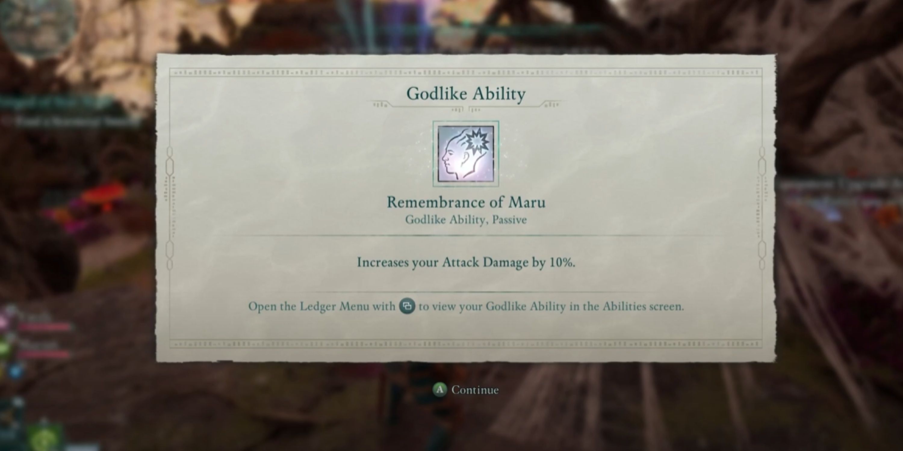 A screenshot of Remembrance of Maru ability.
