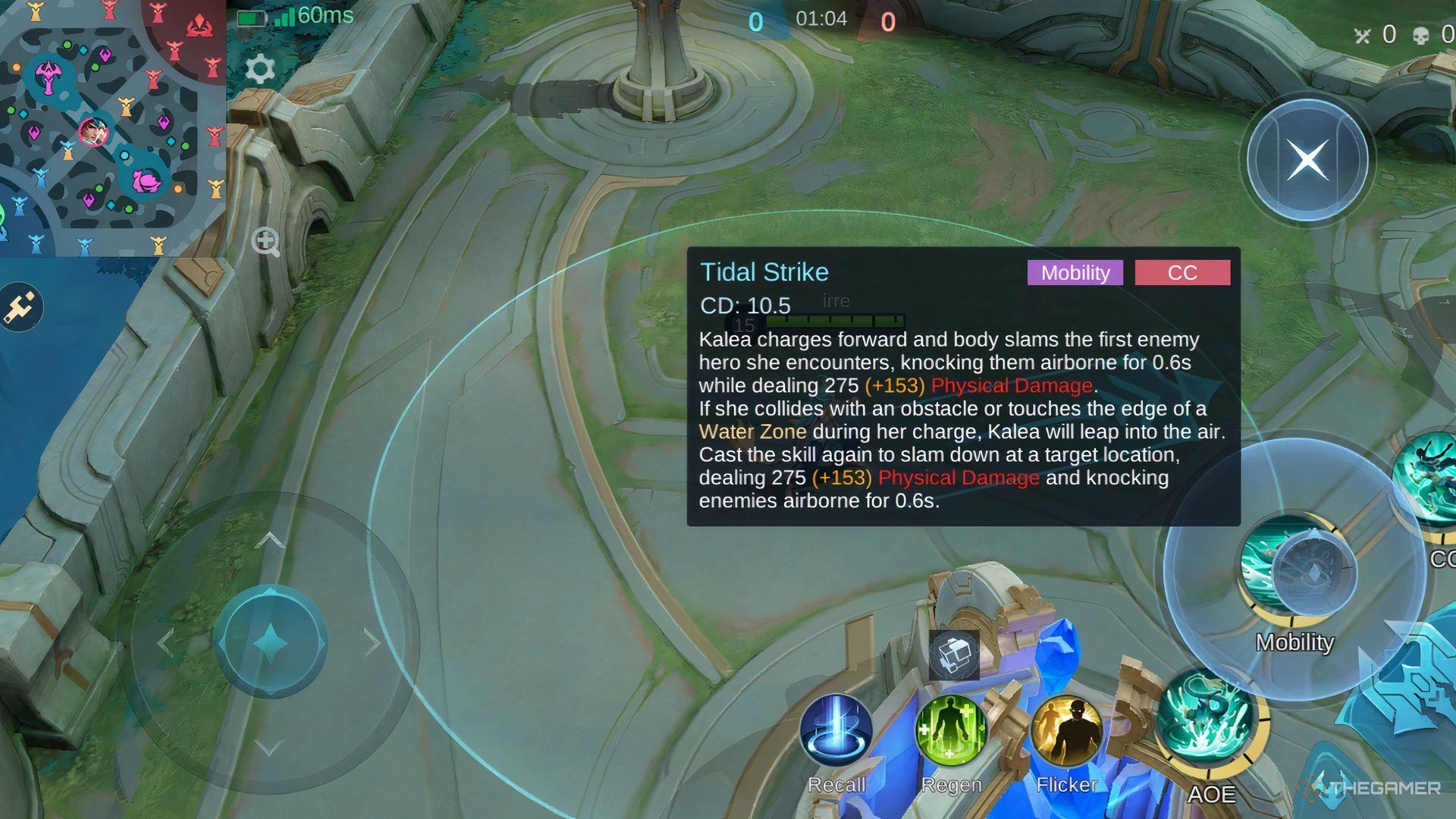 Mobile Legends Kalea's Skill 2 ingame text.