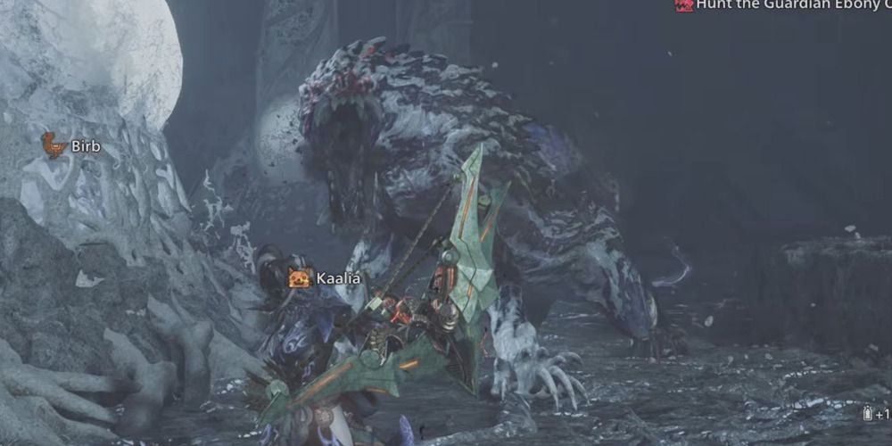 Monster-Hunter-Wilds-How-To-Defeat-Guardian-Ebony-Odogaron-Moveset-Bite