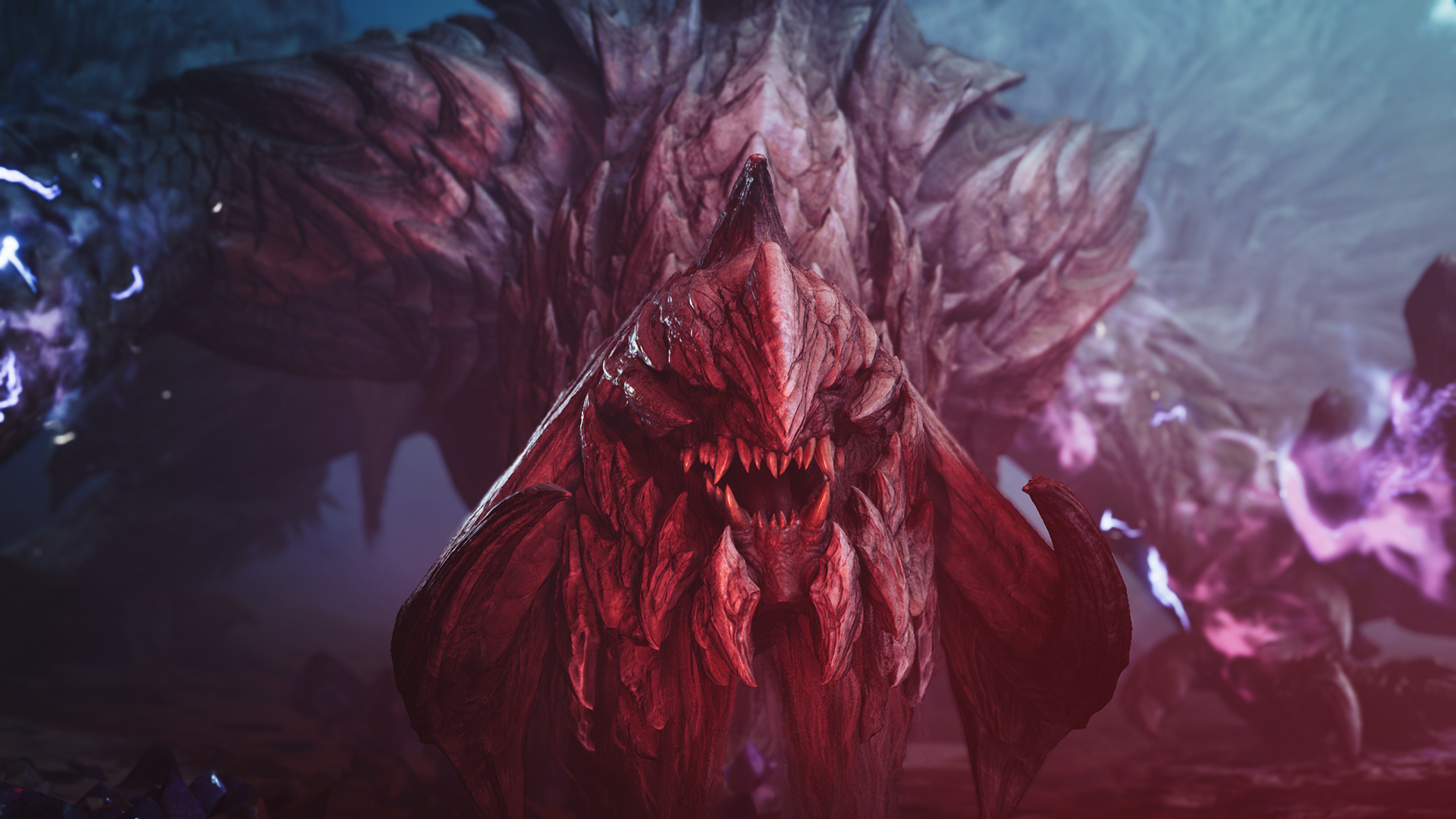A giant rocky creature looking straight-on in Monster Hunter Wilds