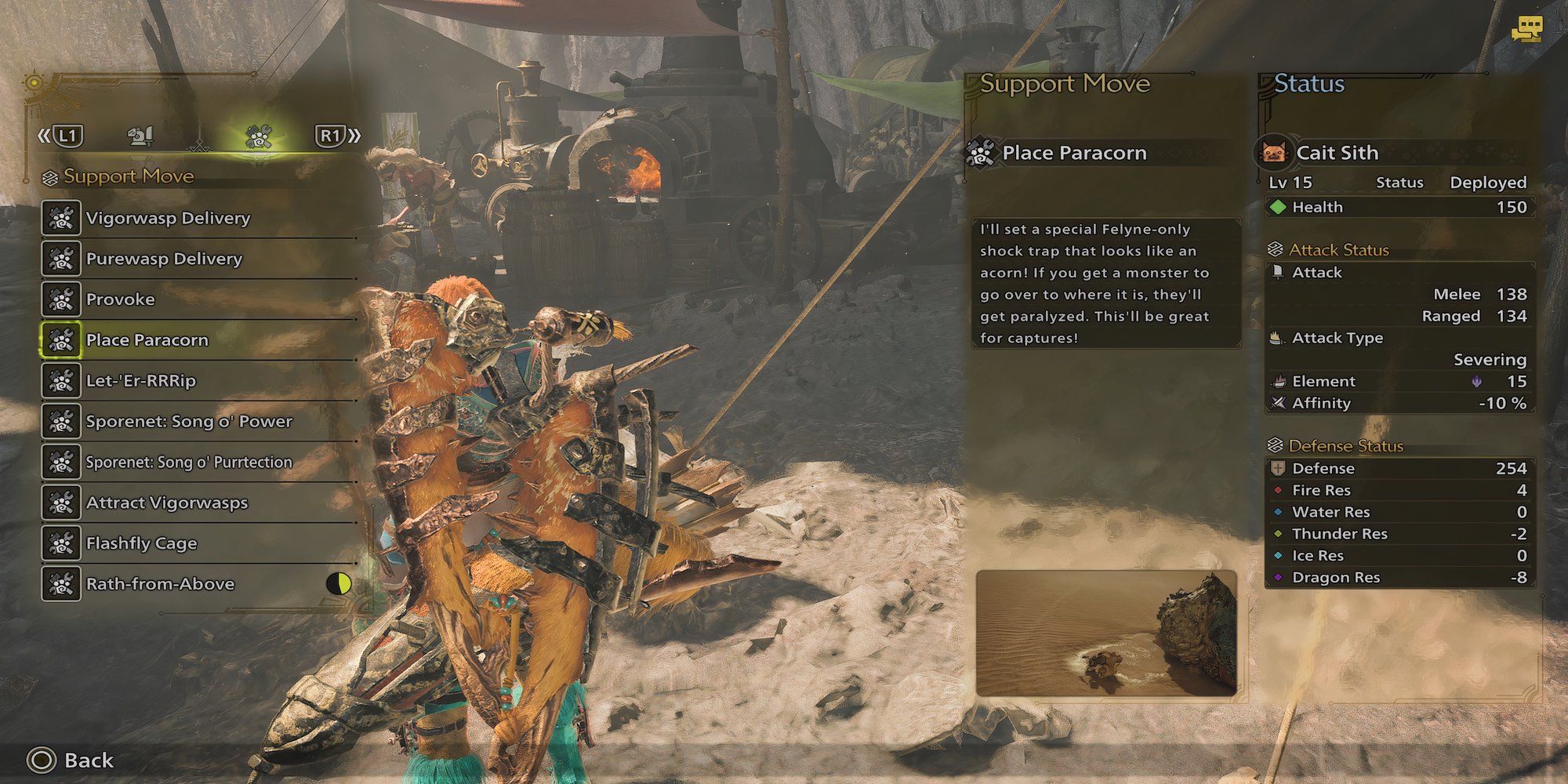Place Paracorn in Monster Hunter Wilds