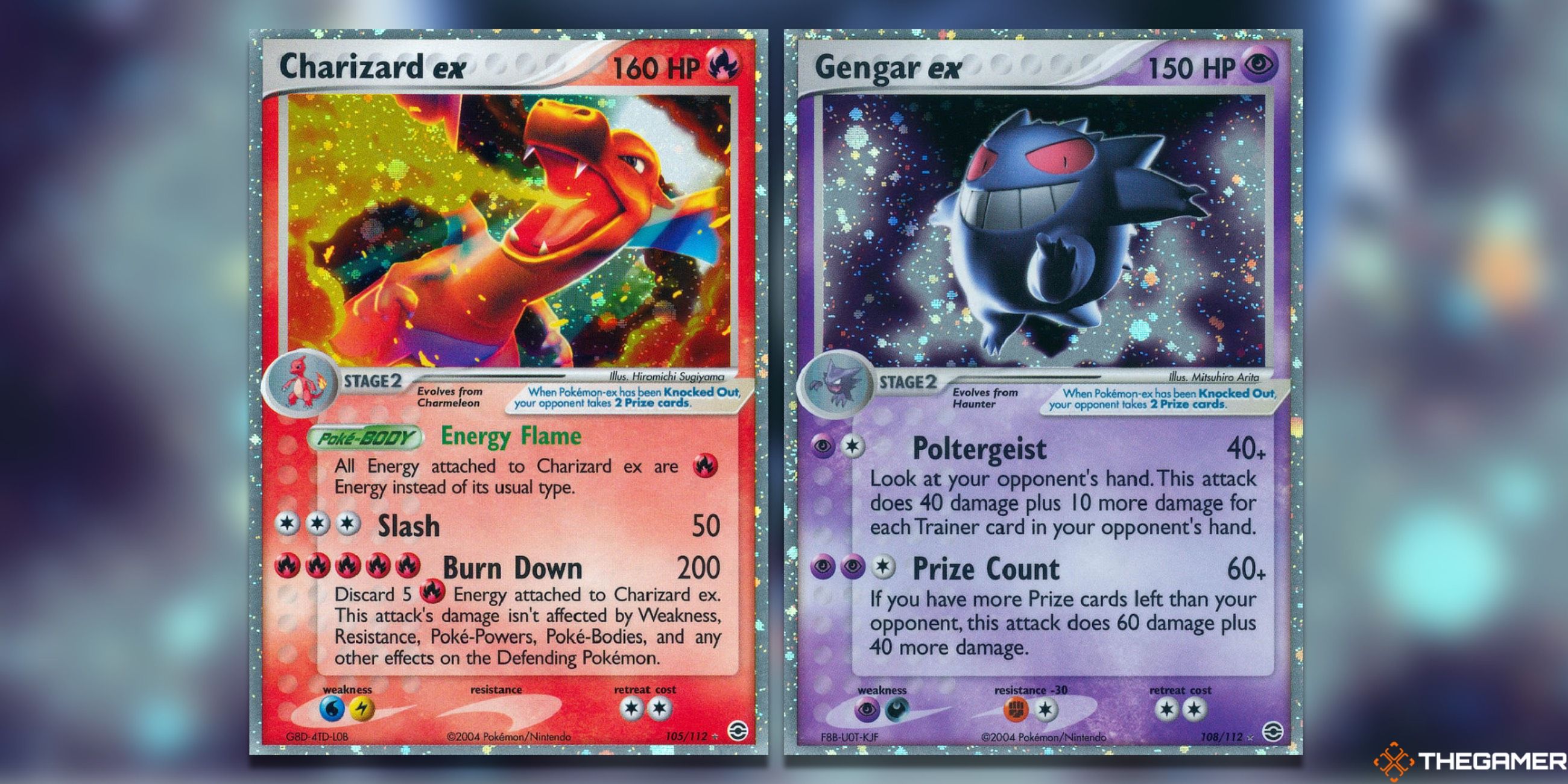 The Charizard ex and Gengar ex from FireRed & LeafGreen in the Pokemon TCG.