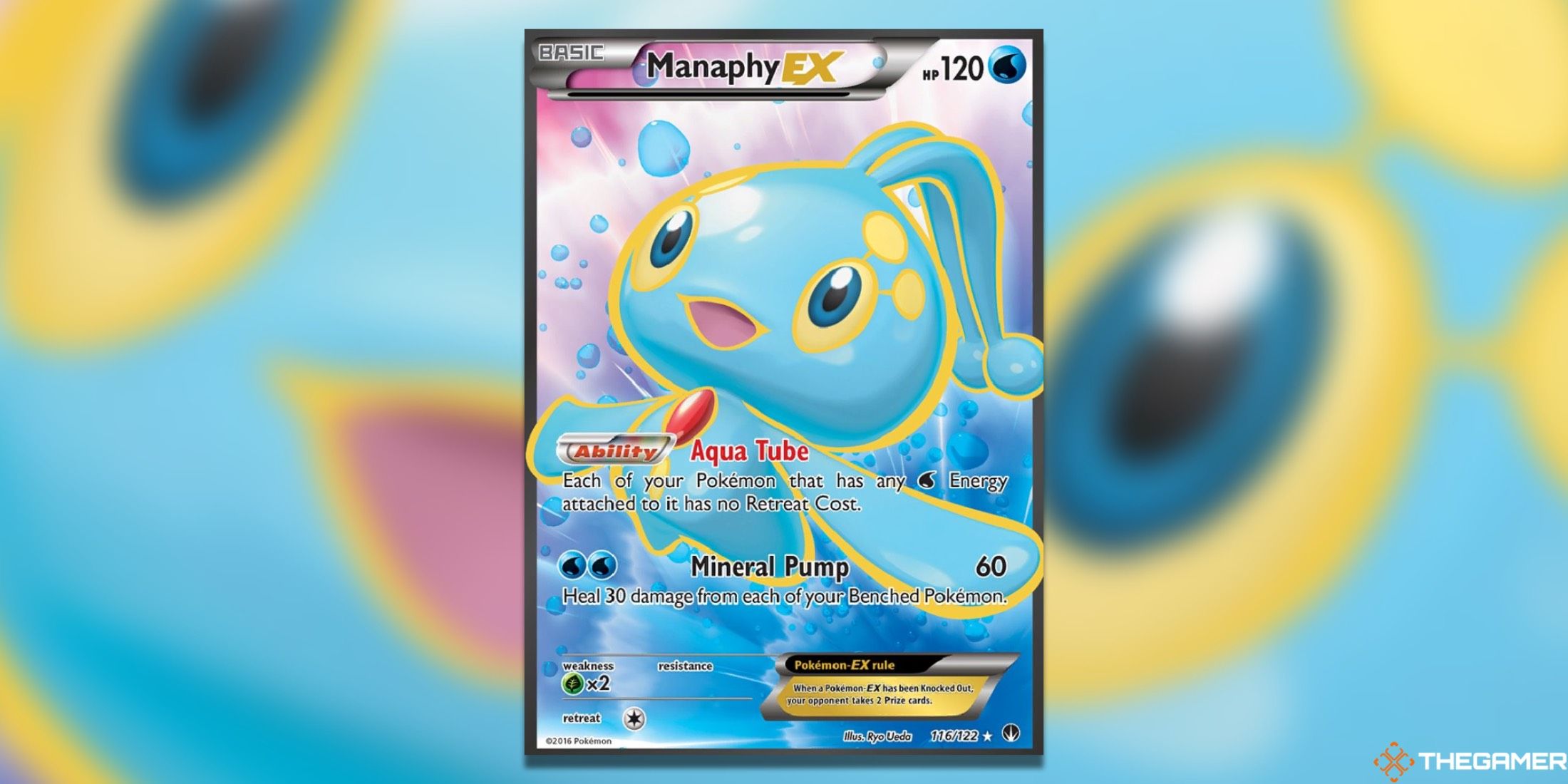 The Manaphy BREAKpoint Full Art from the Pokemon TCG.