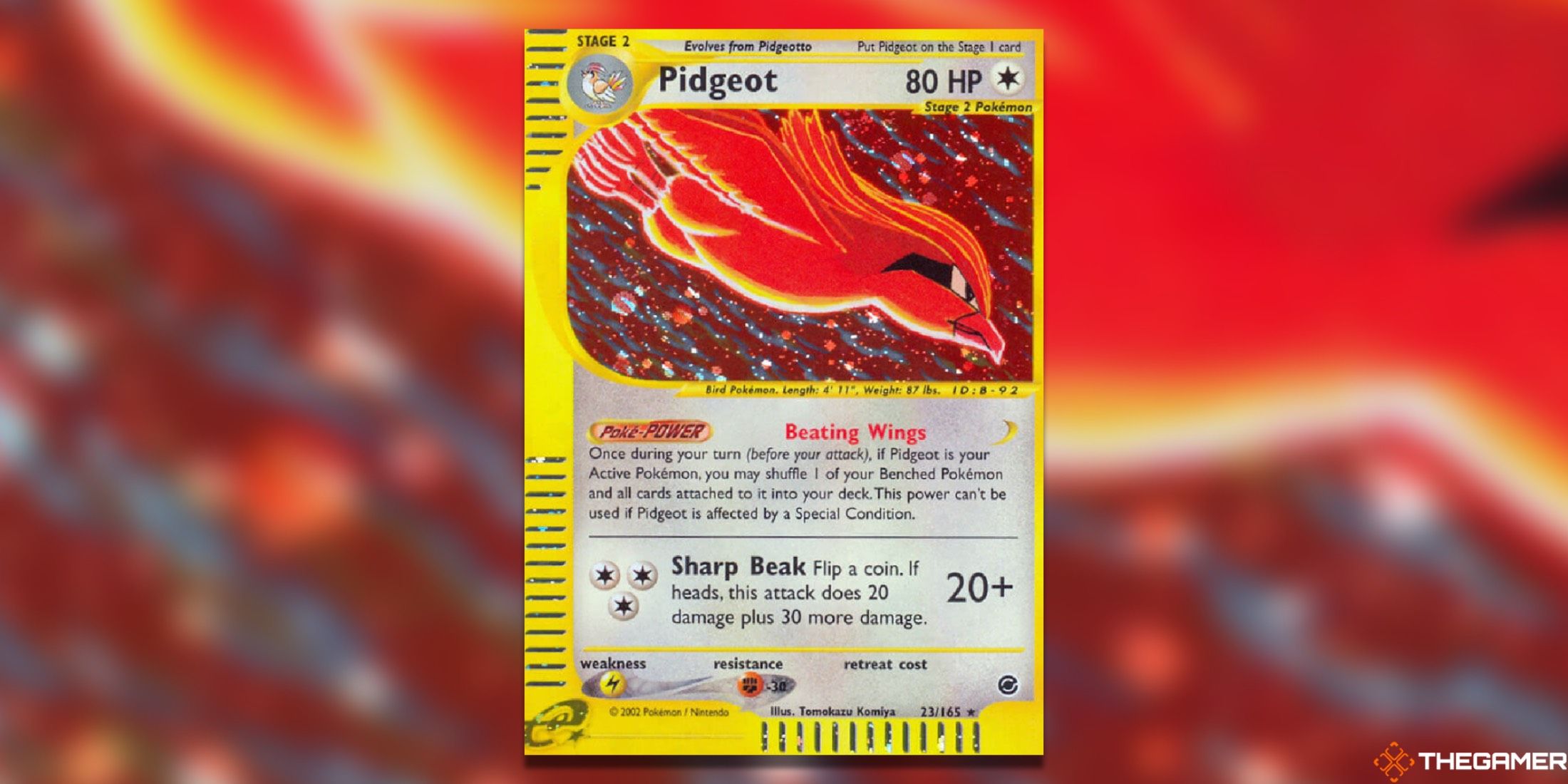 The Pidgeot from Expedition in the Pokemon TCG.